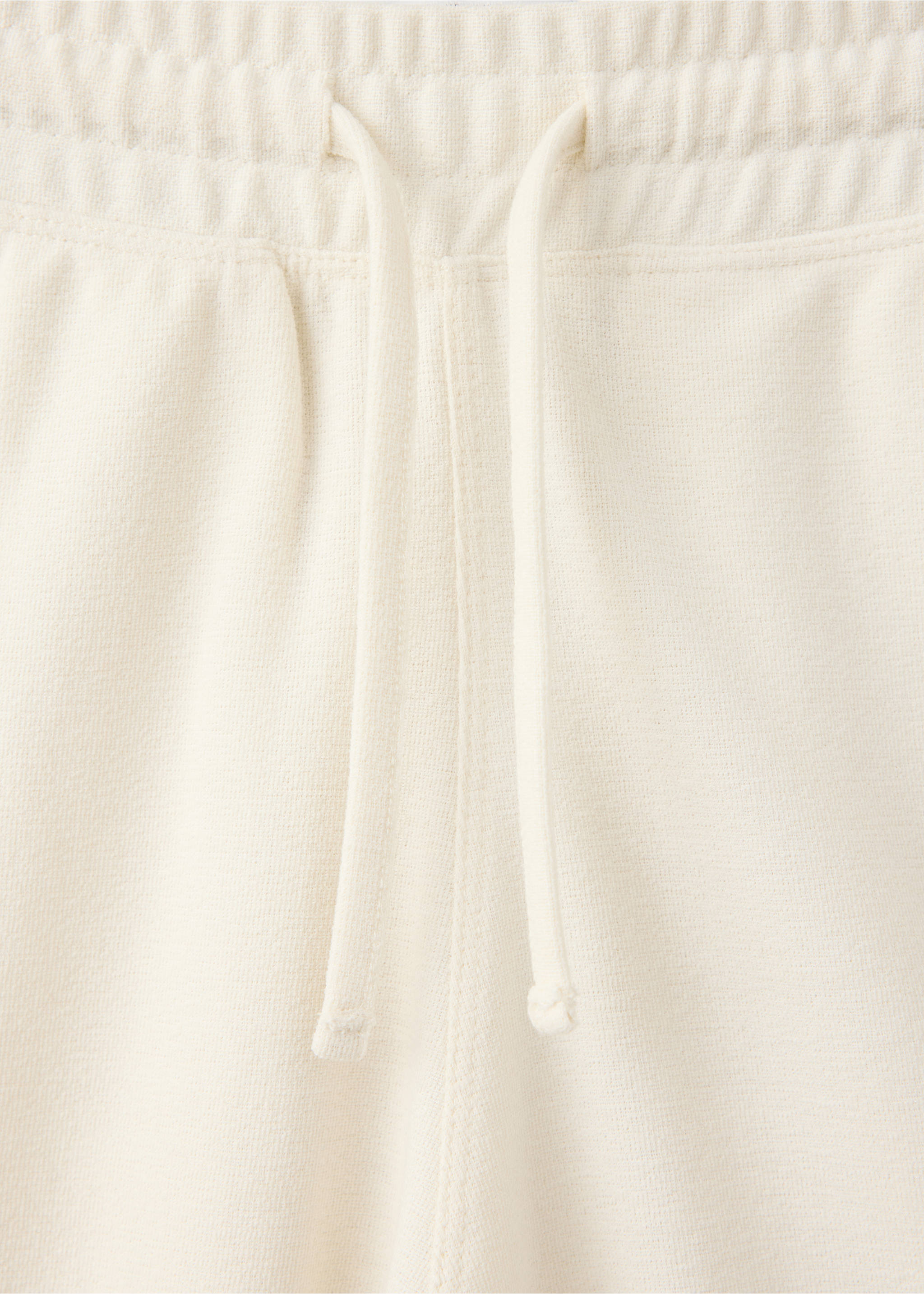 Bermuda en mélange de coton texturé cordon - Détail de l'article 8, Blanc. Ref: 37052898-00.
