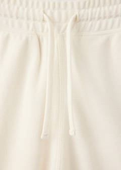 Textured cotton blend Bermuda shorts with drawstring — White 7