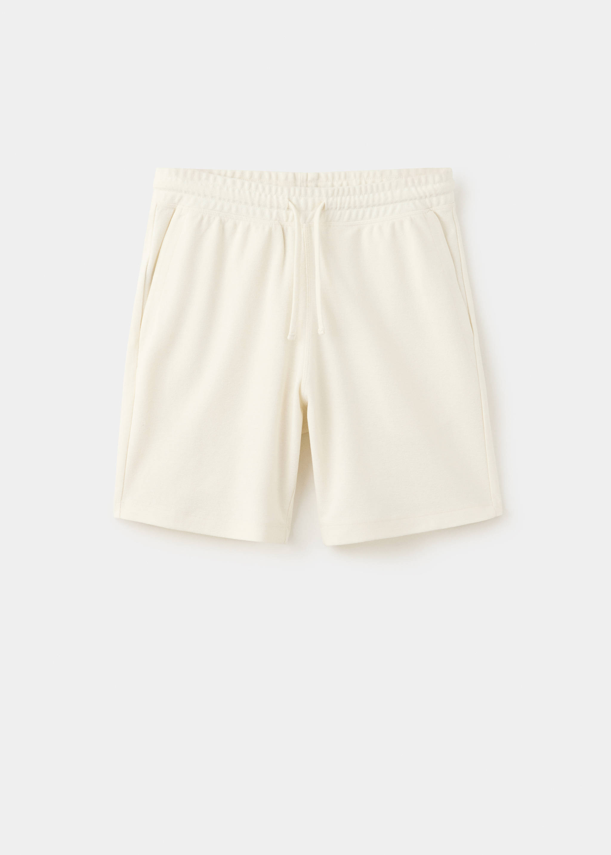 Bermuda en mélange de coton texturé cordon - Article sans modèle