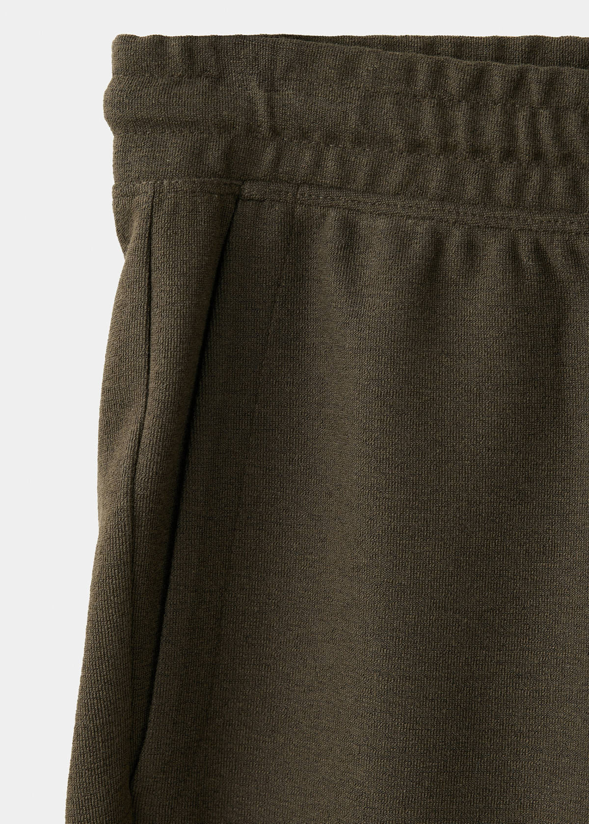 Textured cotton blend Bermuda shorts with drawstring — Brown