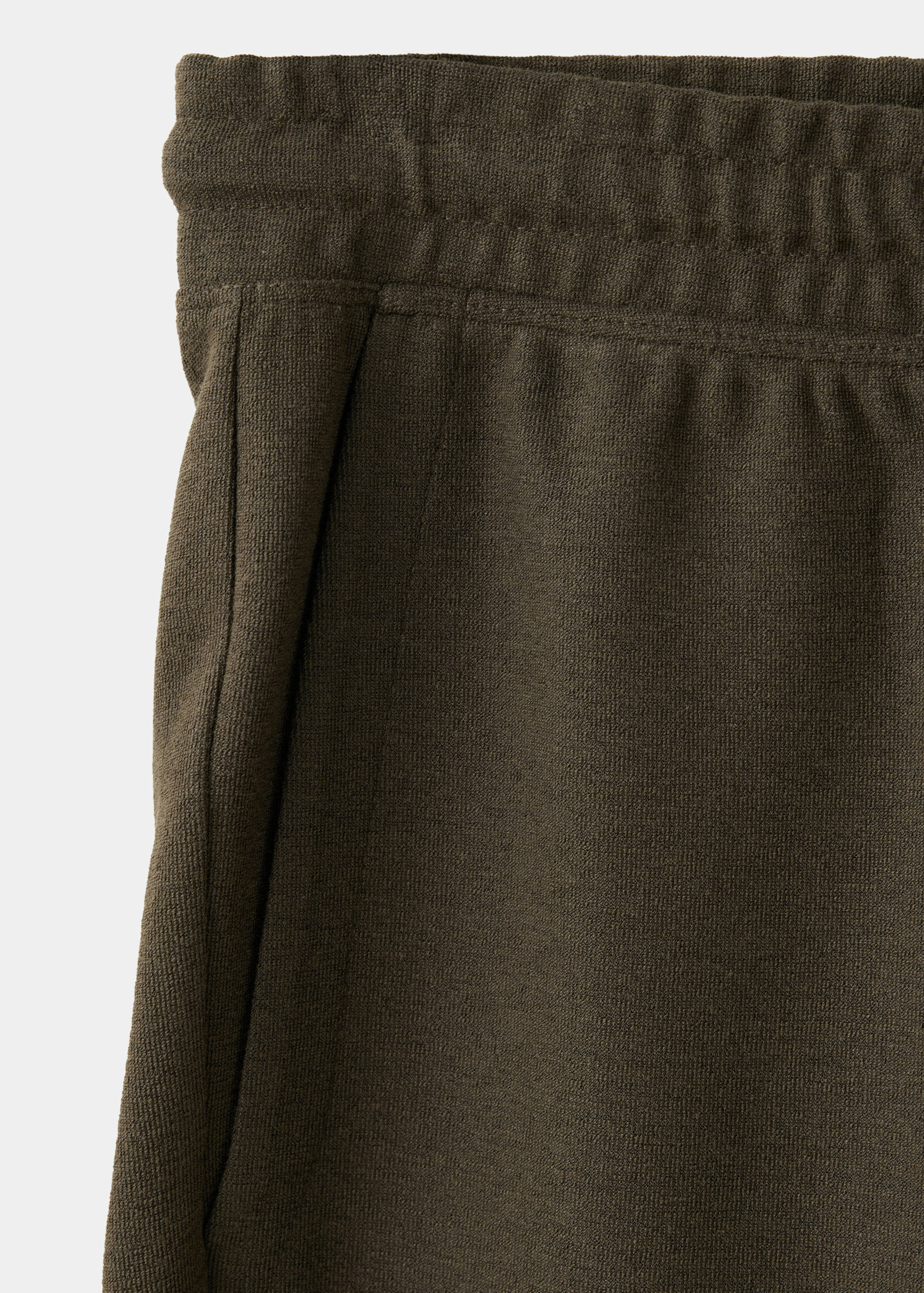 Textured cotton blend Bermuda shorts with drawstring - Details of the article 0
