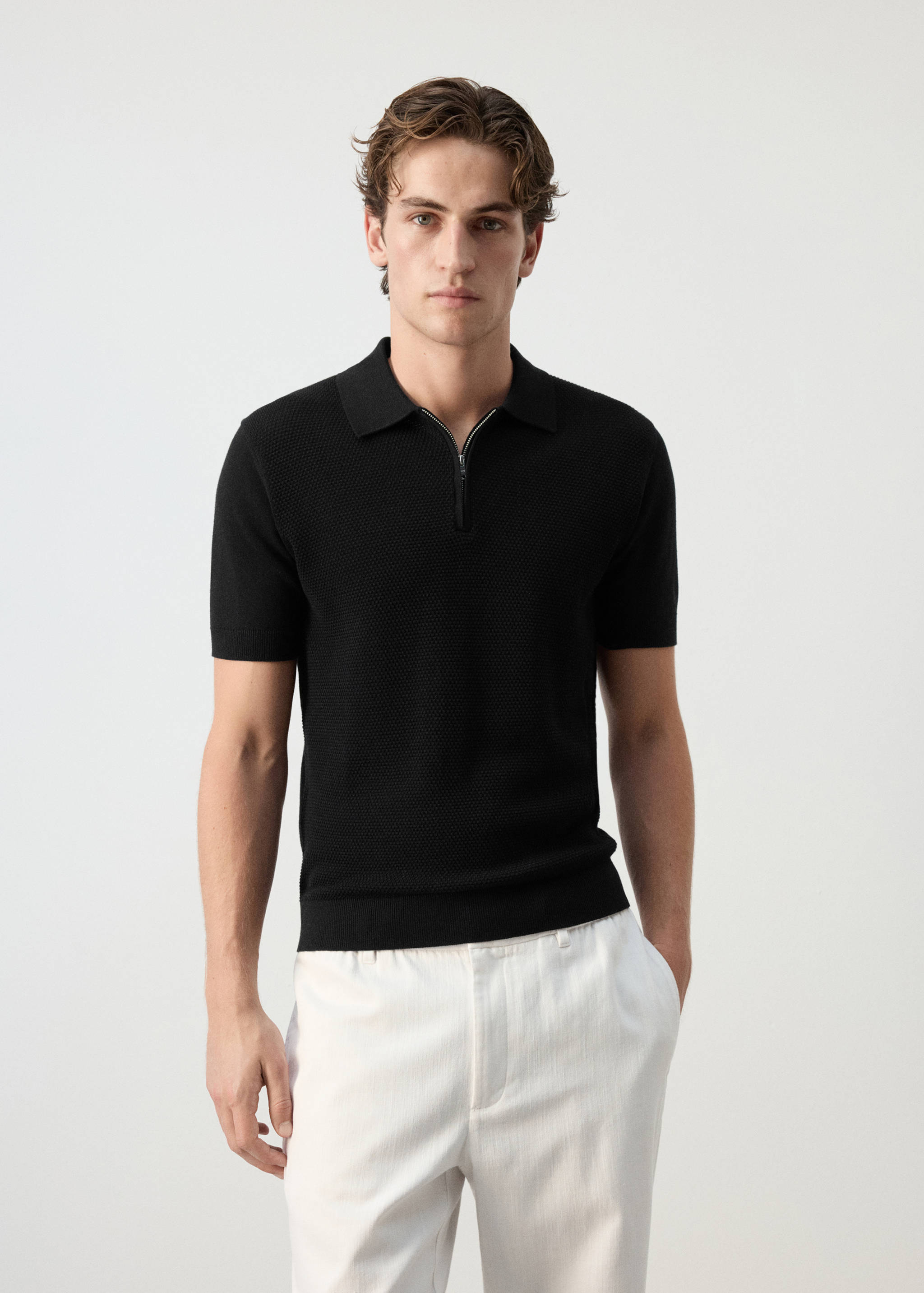 Polo 100 % coton maille structure - Plan moyen