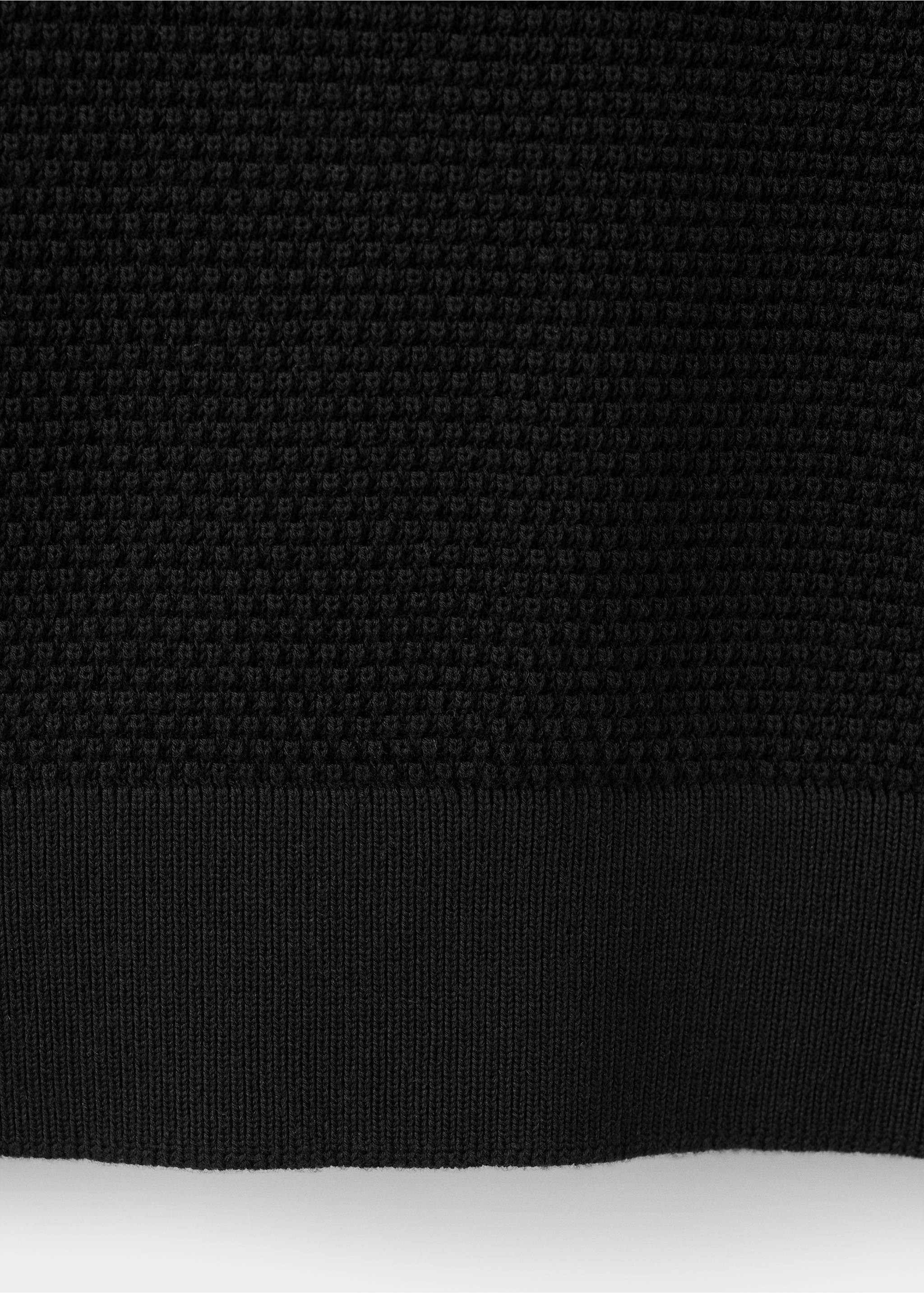Polo 100 % coton maille structure - Détail de l'article 8, Noir. Ref: 37052899-00.