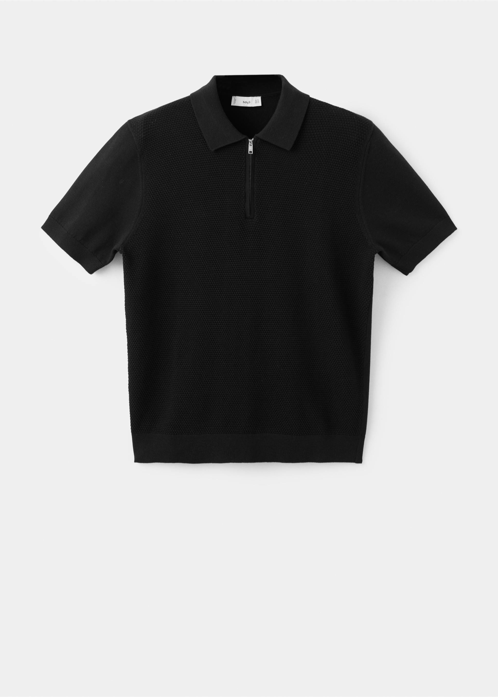 Polo 100 % coton maille structure - Article sans modèle, Noir. Ref: 37052899-00.