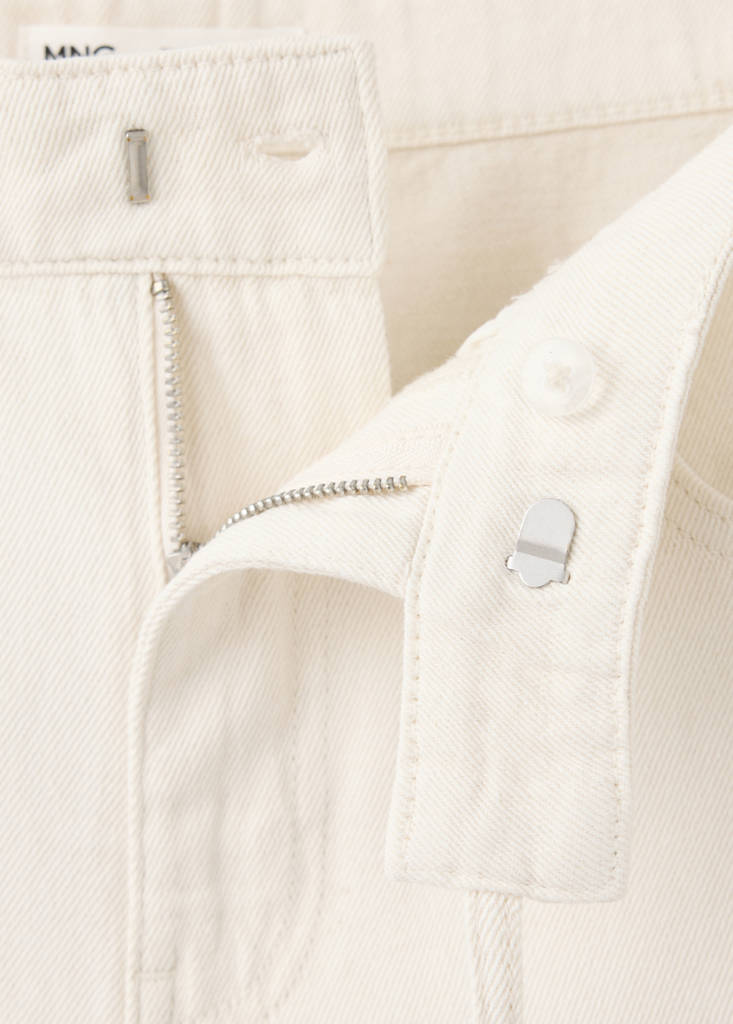Low-rise tie jeans — Ecru