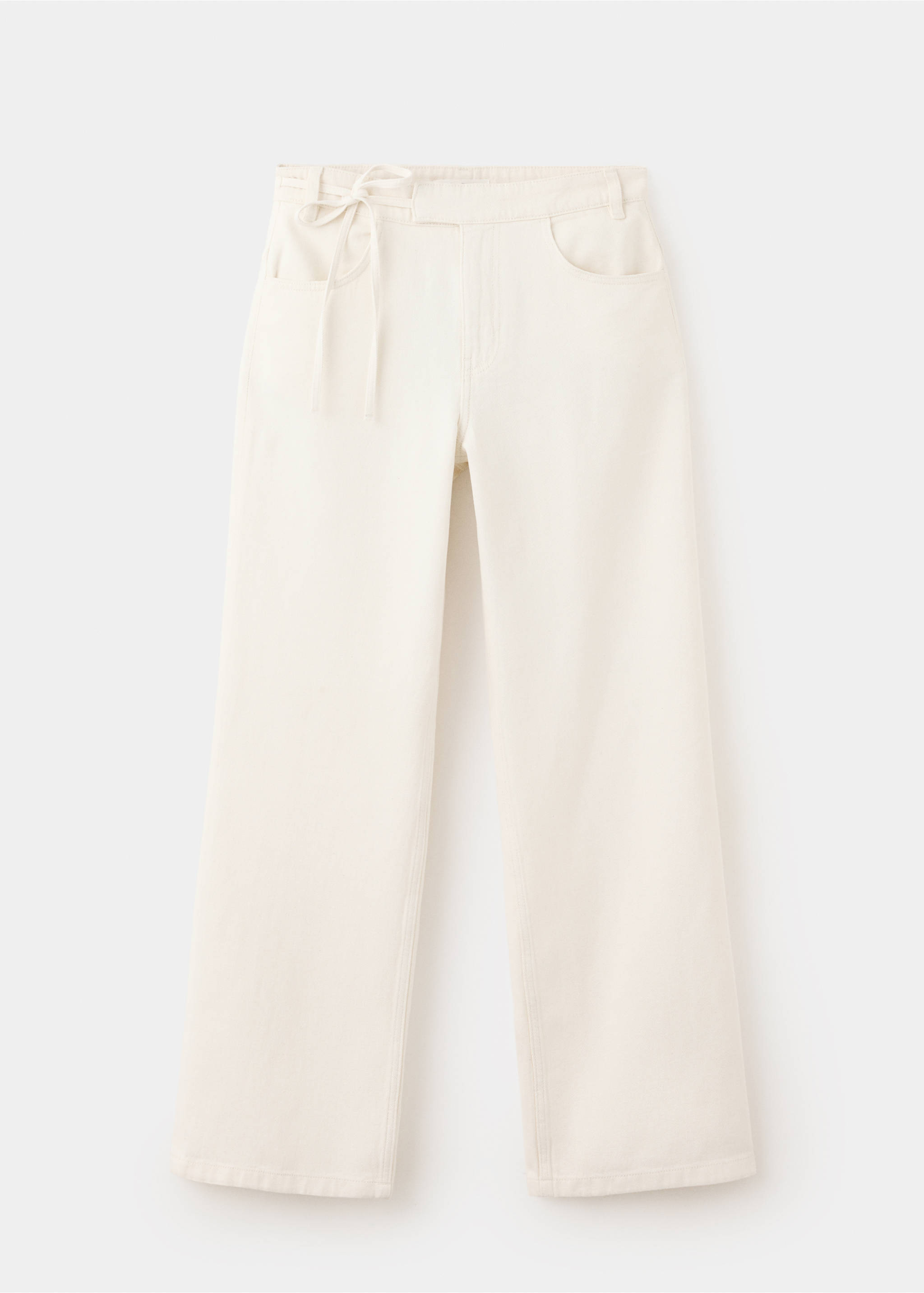 Jean low waist nœud - Article sans modèle, Écru. Ref: 37052901-00.