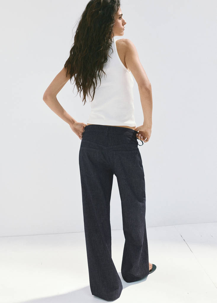 Low-rise tie jeans — Open Blue