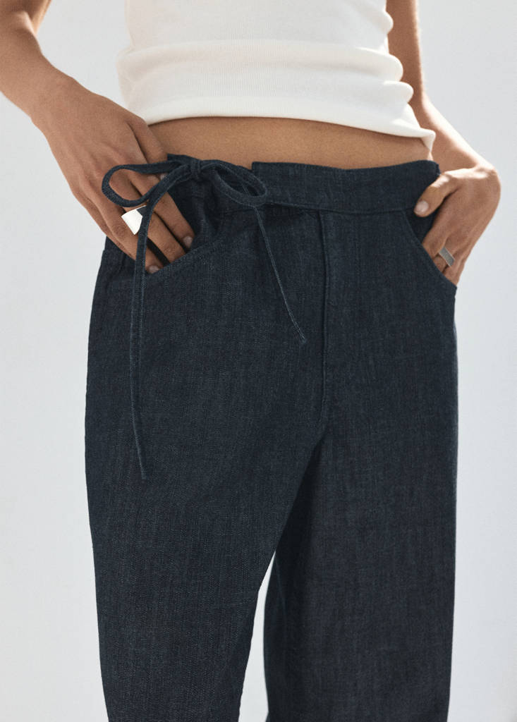 Low-rise tie jeans — Open Blue