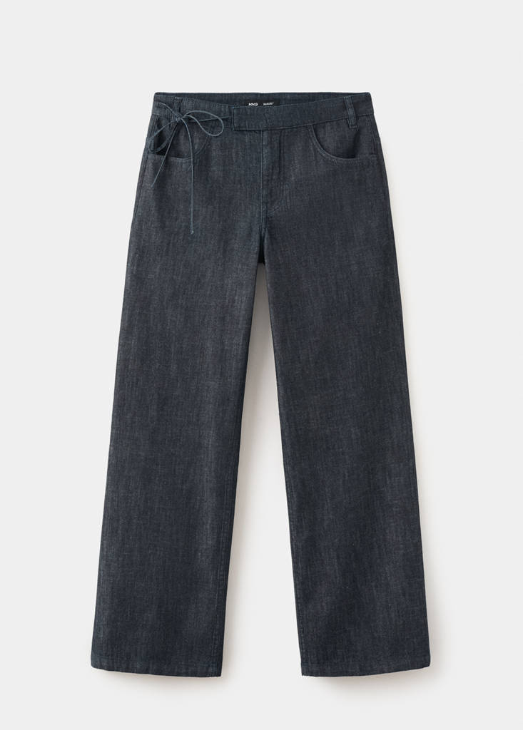 Low-rise tie jeans — Open Blue