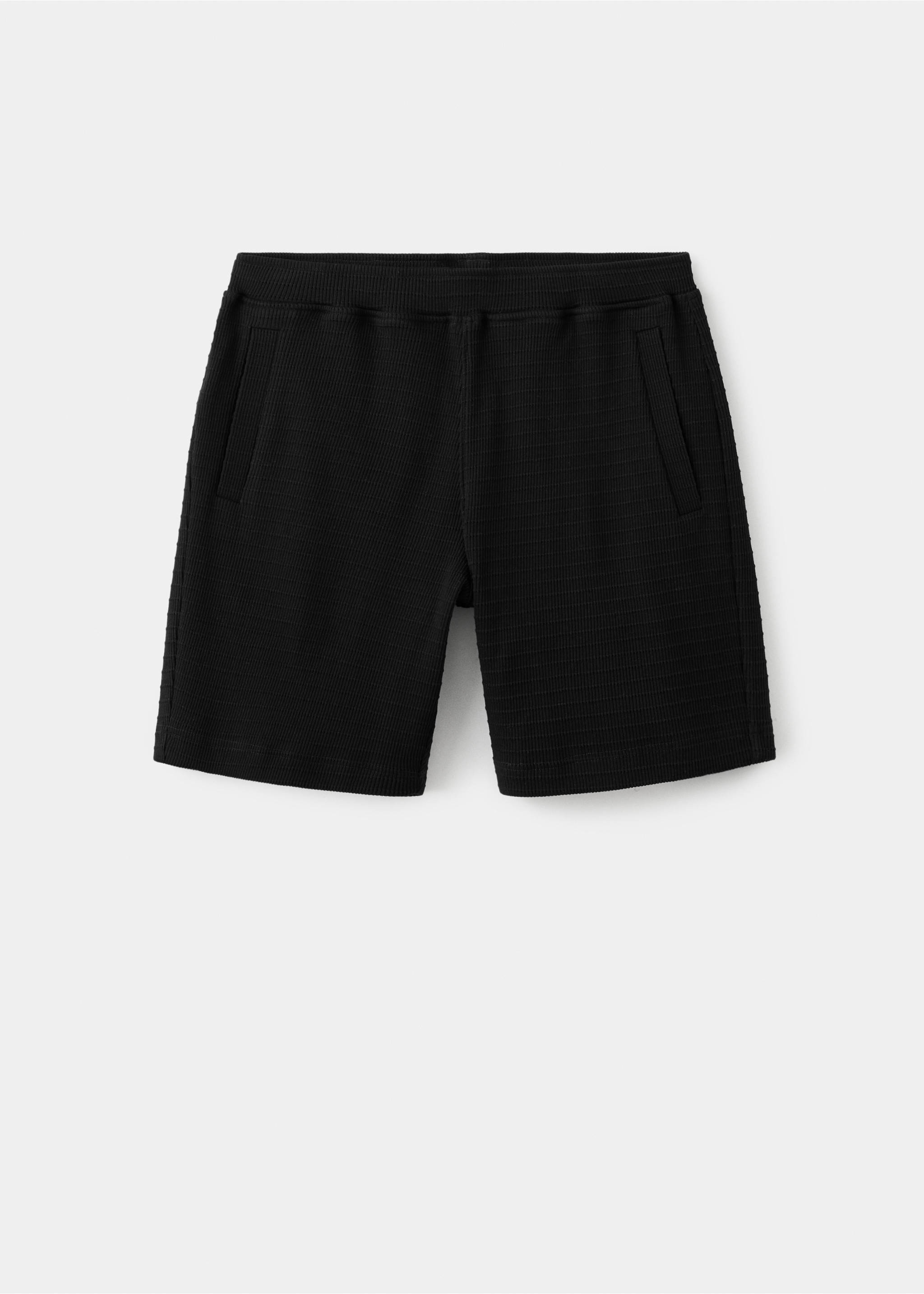 Bermudas 100% algodón textura - Artículo sin modelo, Negro. Ref: 37052903-00.