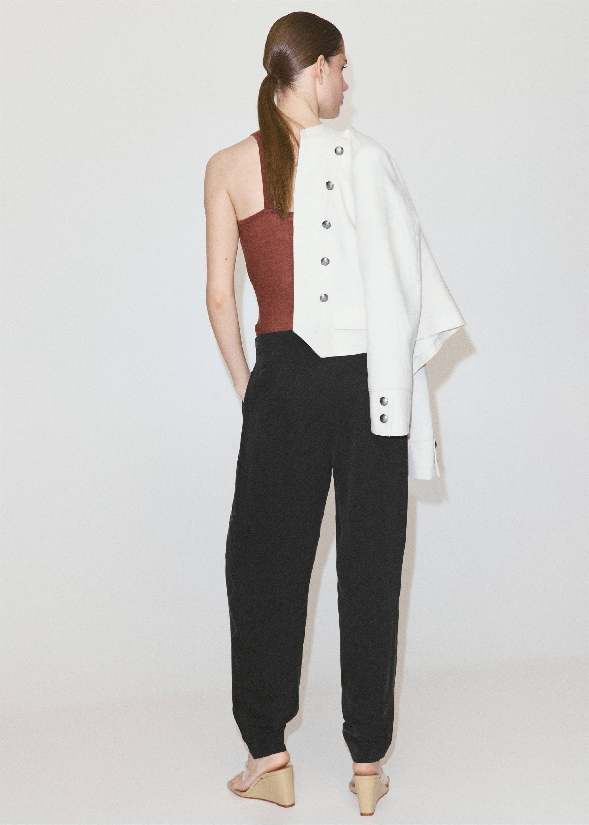 Mid-rise harem pants - Reverse of the article, Black. Ref: 37052904-00.