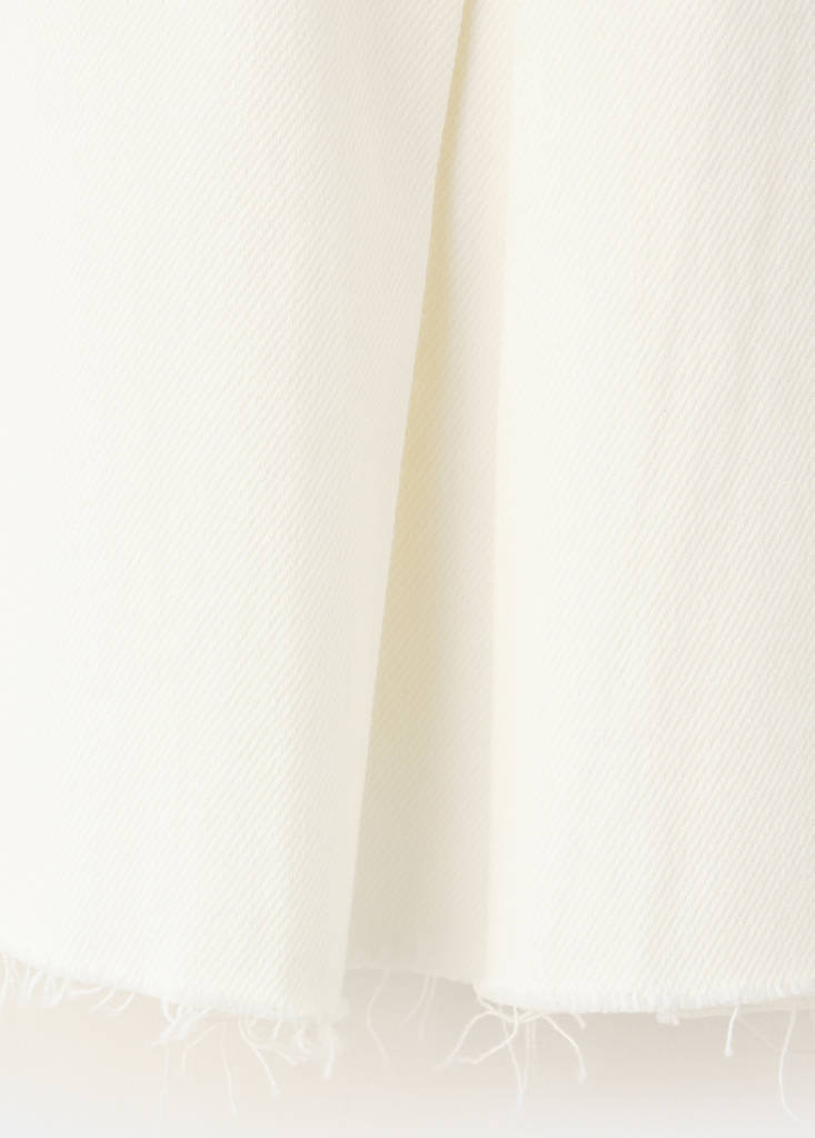 Pleated denim skirt — Ecru