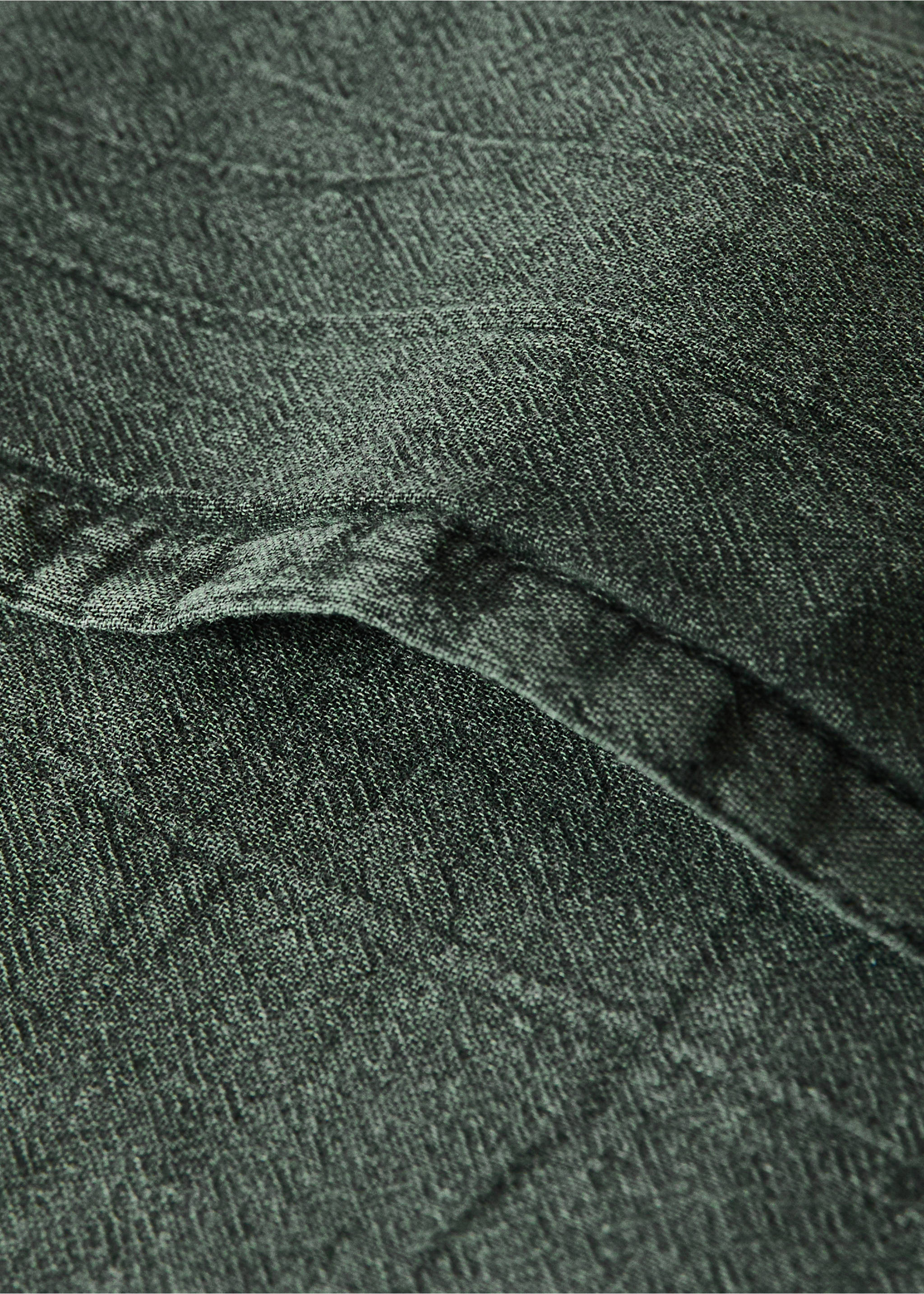 Garment-dyed cotton bed cushion cover 50x50 cm - Details of the article 3, Dark Green. Ref: 37052908-00.