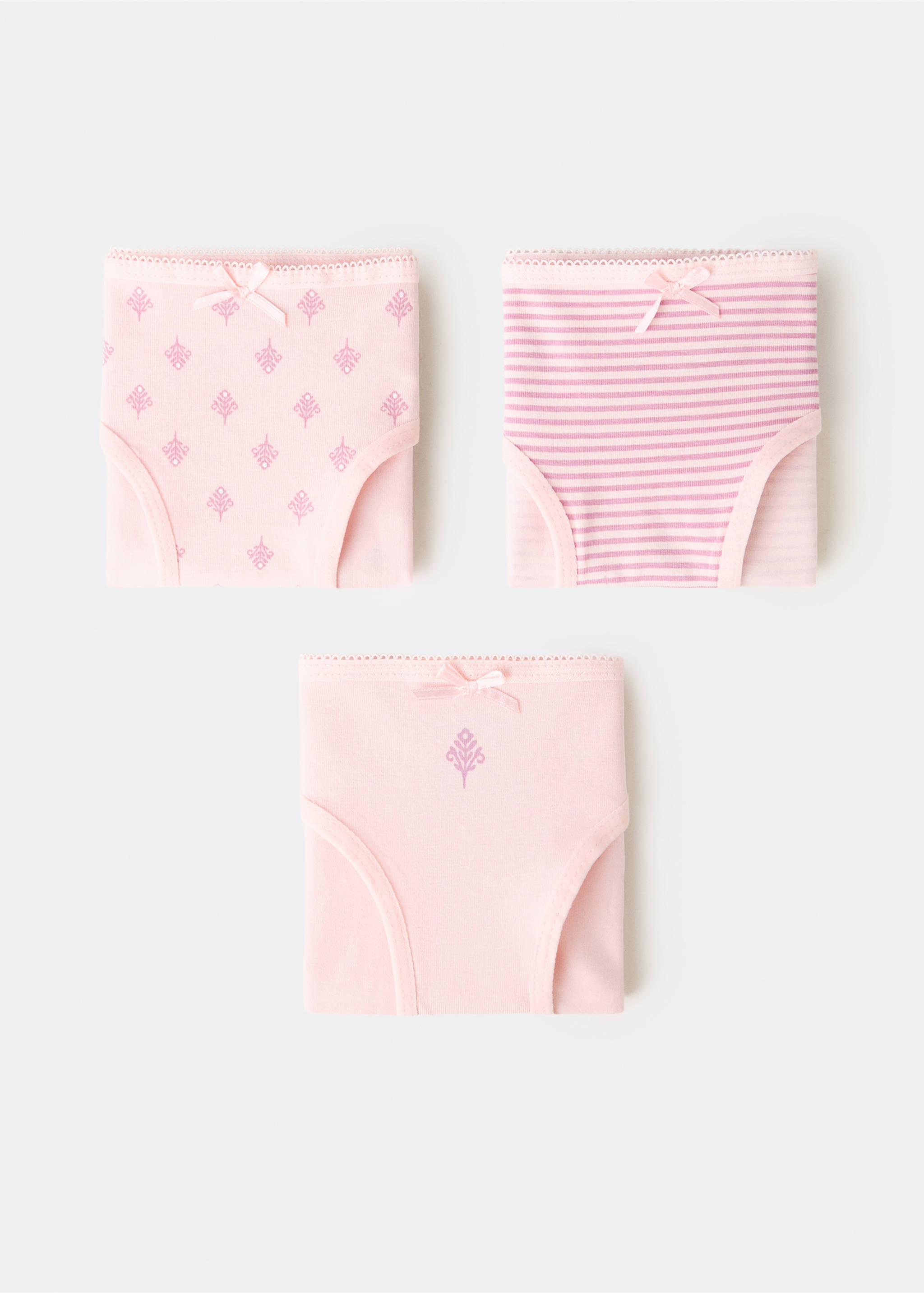 Pack 3 braguitas algodón combinadas - Artículo sin modelo, Rosa. Ref: 37052910-00.