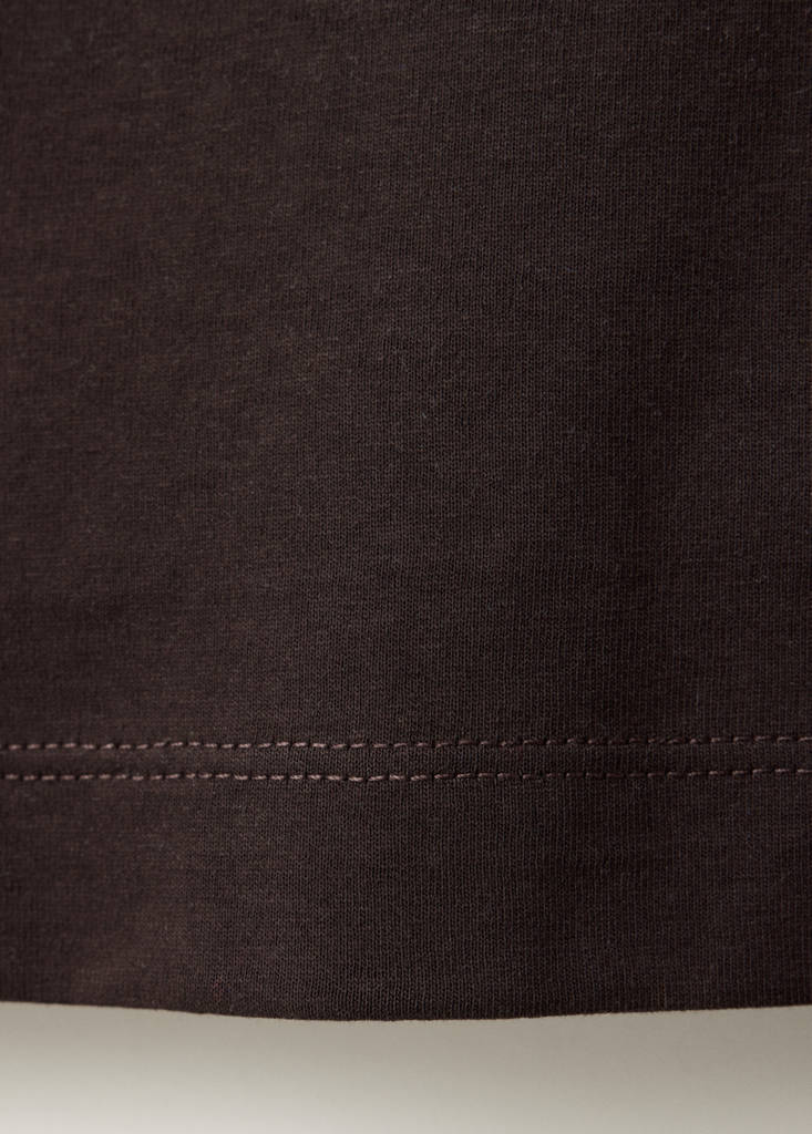 Printed cotton-blend T-shirt — Brown