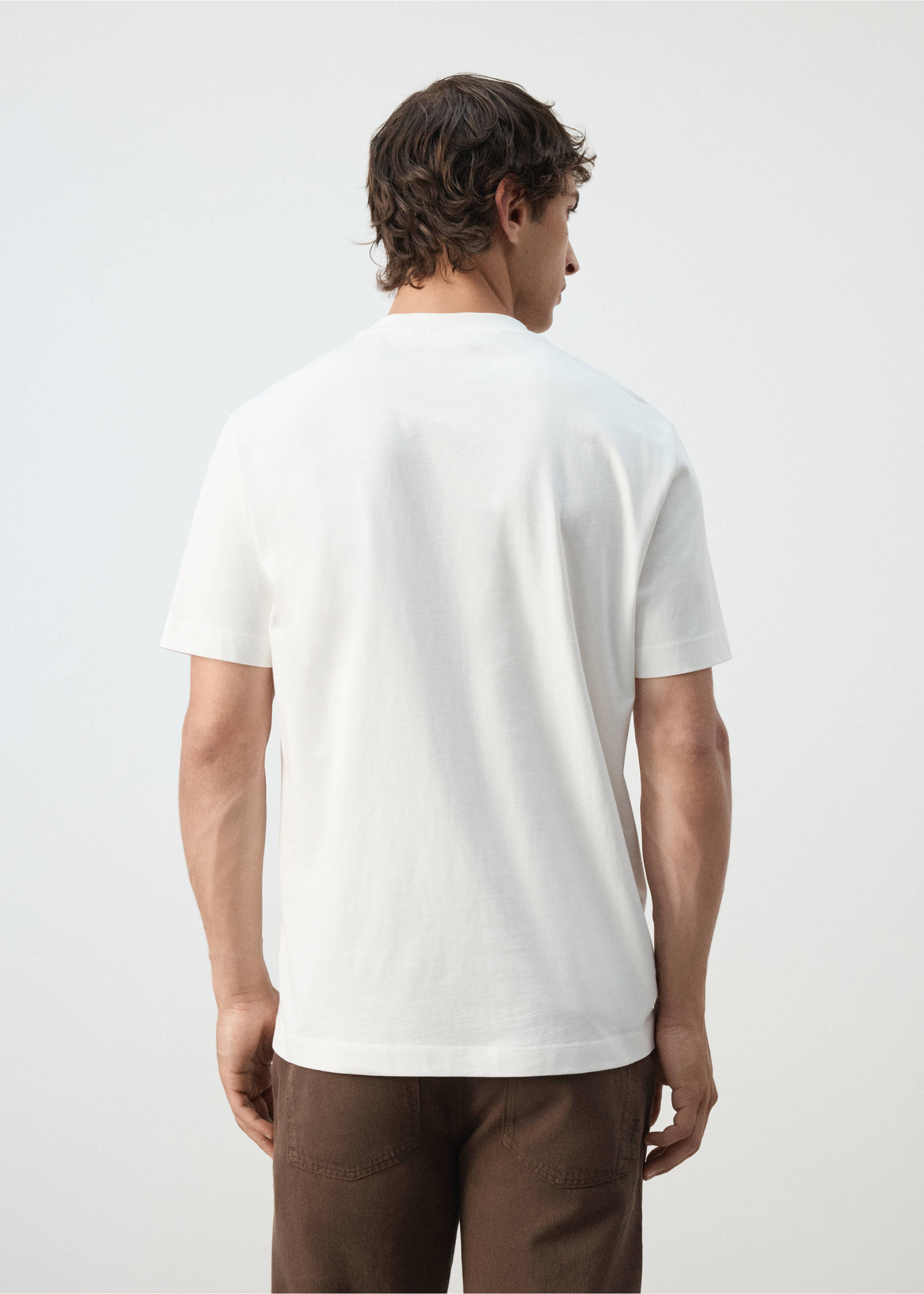 T-shirt 100 % coton motif - Verso de l’article, Blanc. Ref: 37052912-00.