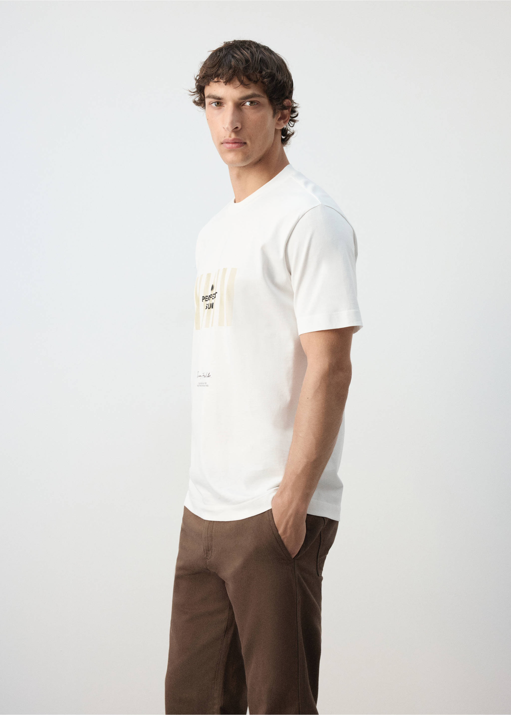 T-shirt 100 % coton motif - Détail de l'article 2, Blanc. Ref: 37052912-00.