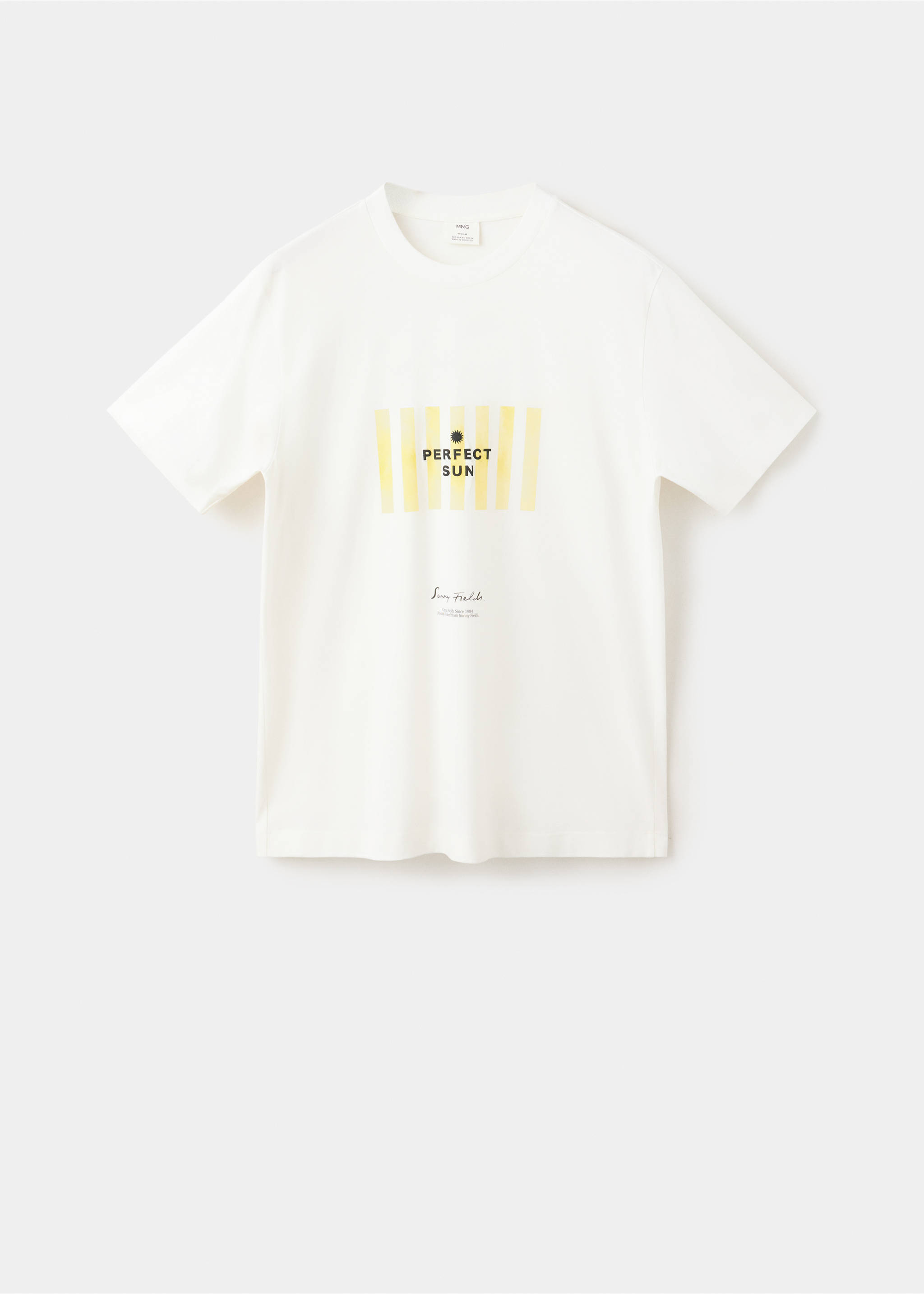 T-shirt 100 % coton motif - Article sans modèle, Blanc. Ref: 37052912-00.