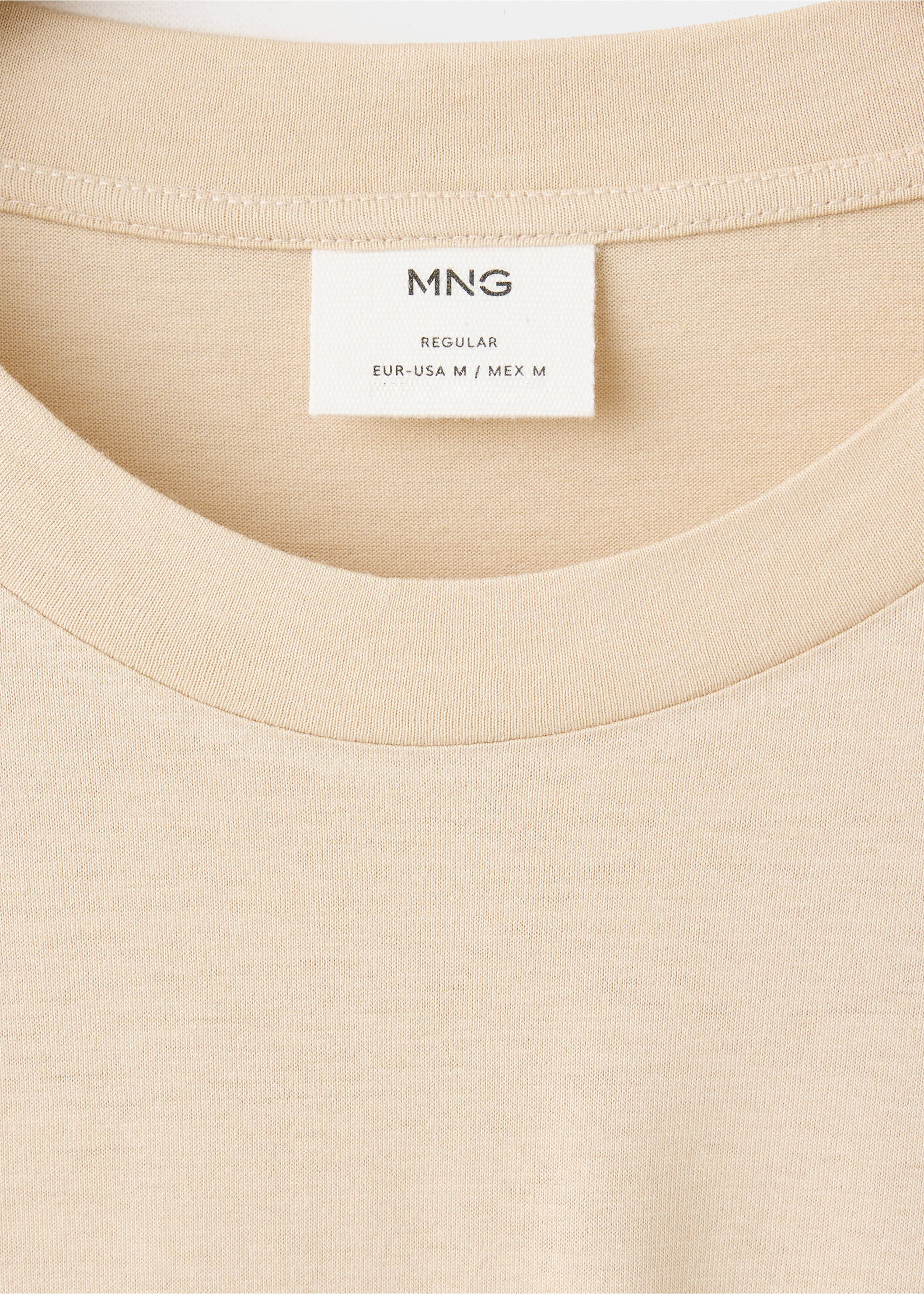 Camiseta 100% algodón dibujo bordado - Detalle del artículo 8, Beige. Ref: 37052913-00.