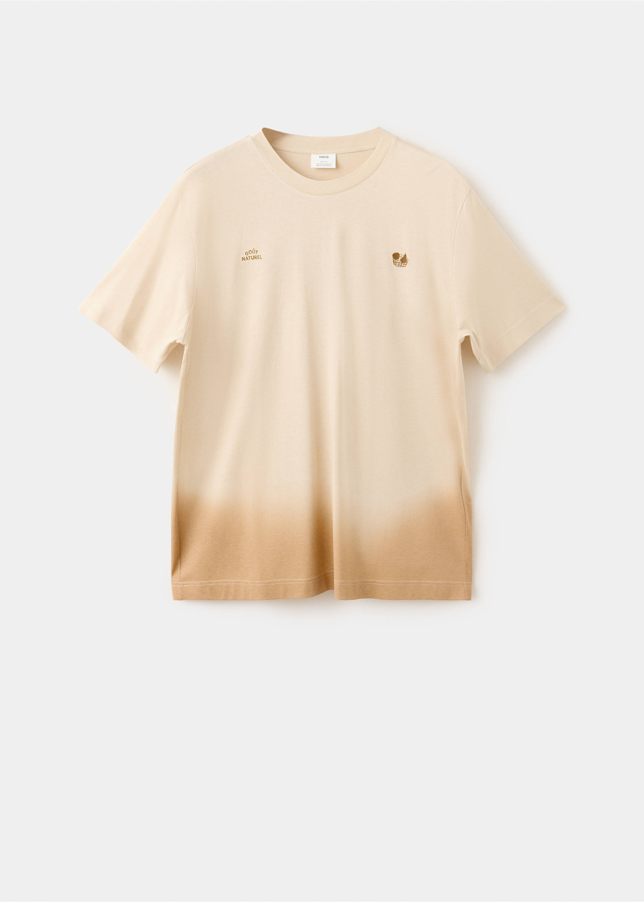 Camiseta 100% algodón dibujo bordado - Artículo sin modelo, Beige. Ref: 37052913-00.