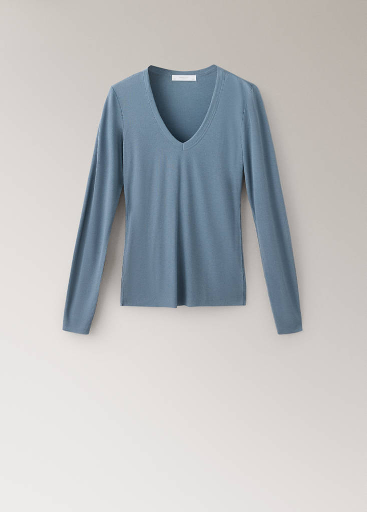 Lyocell wool blend pyjama t-shirt — Blue