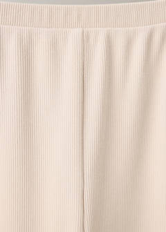 Elasticated-waist pyjama trousers — Beige 6