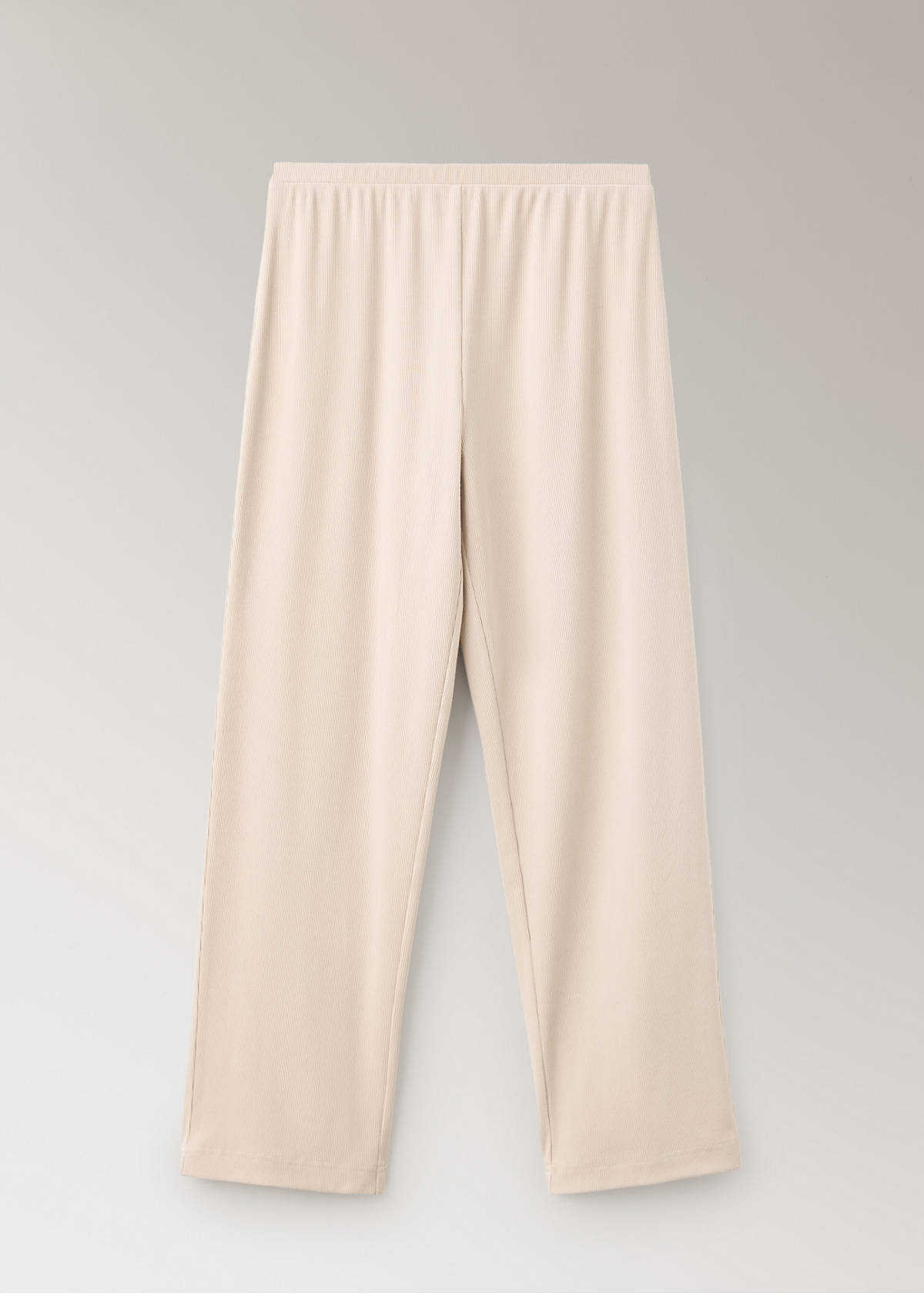 Elasticated-waist pyjama trousers — Beige