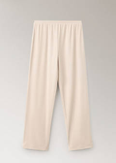 Elasticated-waist pyjama trousers — Beige 5