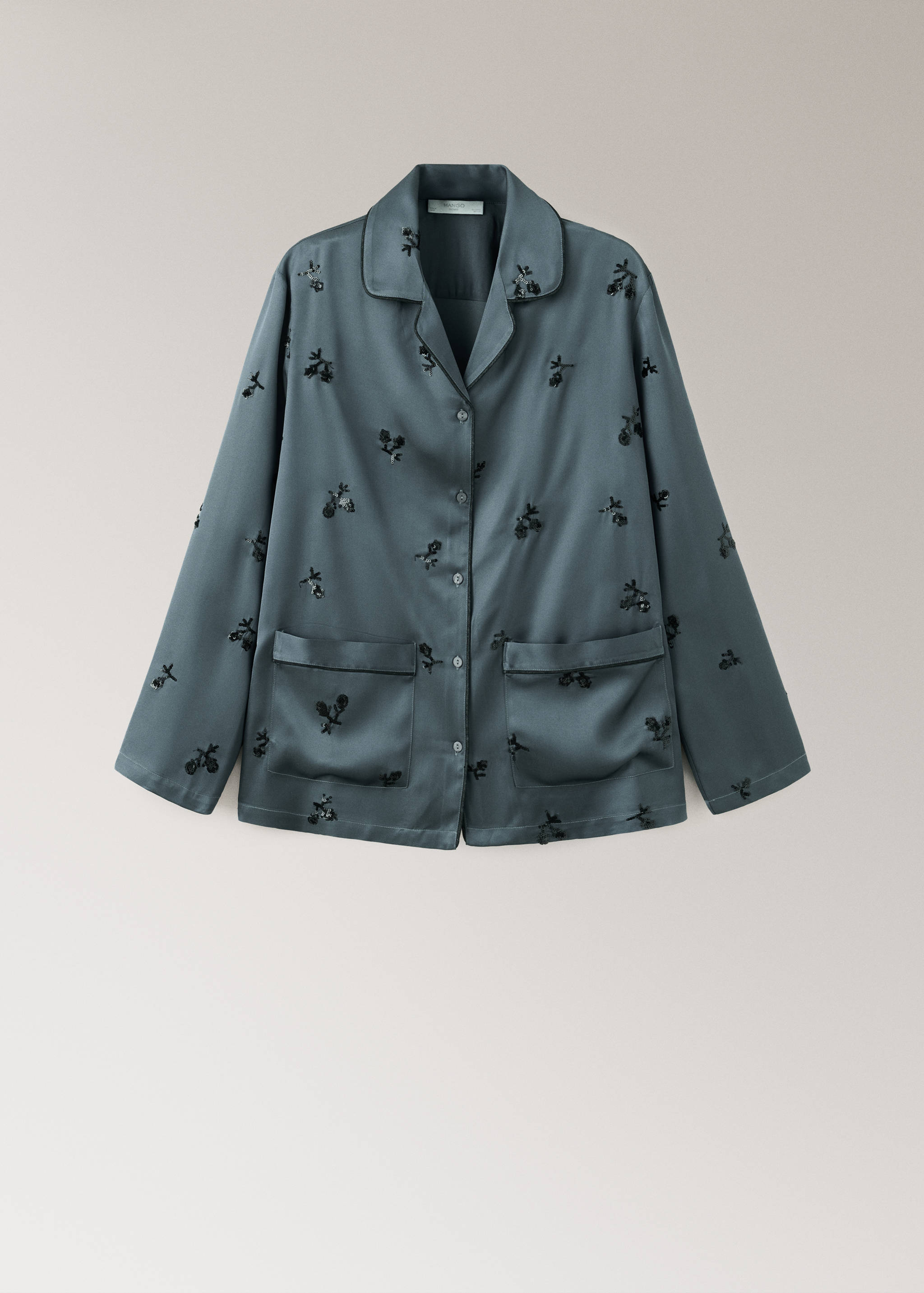 Sequin satin pyjama shirt - Article without model