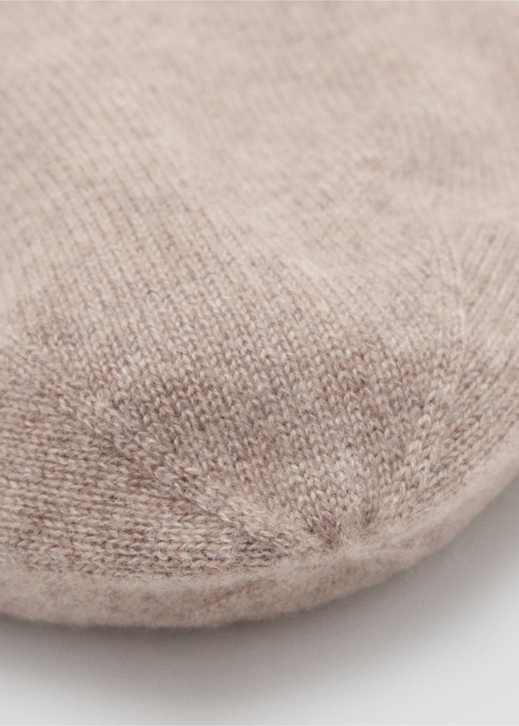 Cashmere knitted hat - Medium plane, Beige. Ref: 37052919-00.