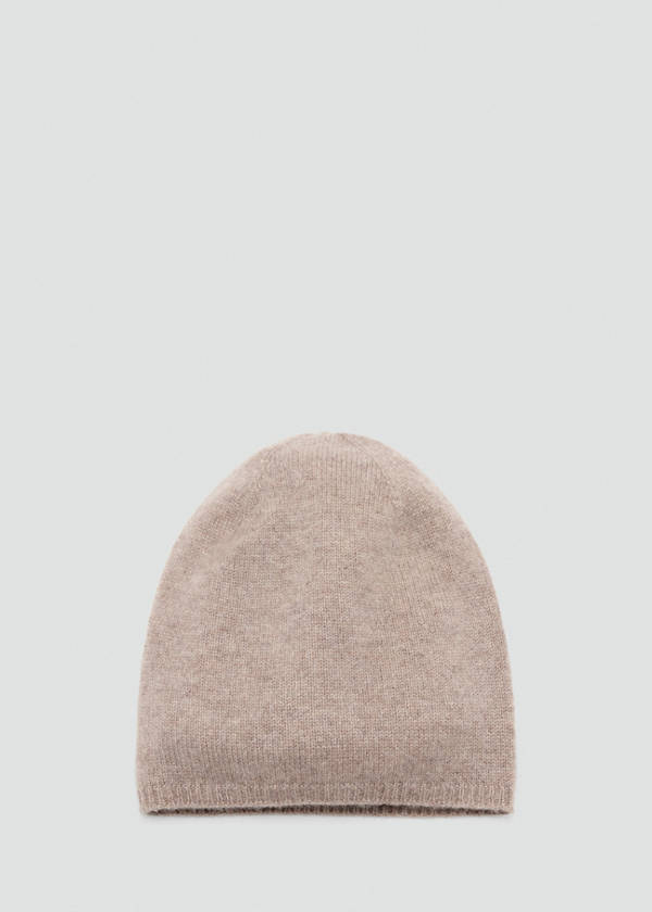 Cashmere knitted hat — Beige