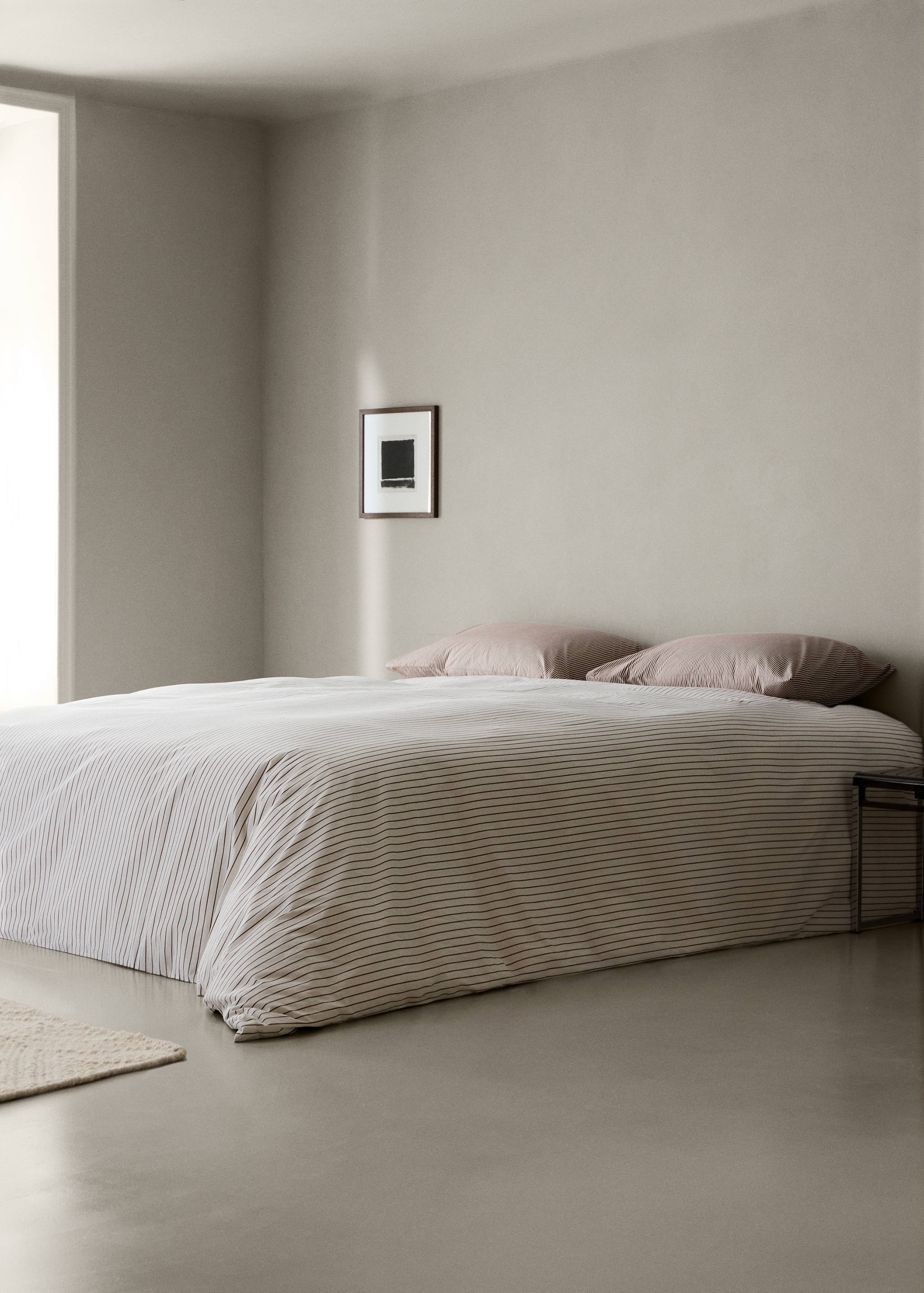 100% cotton percale striped duvet cover for 135/140 cm bed - General plane