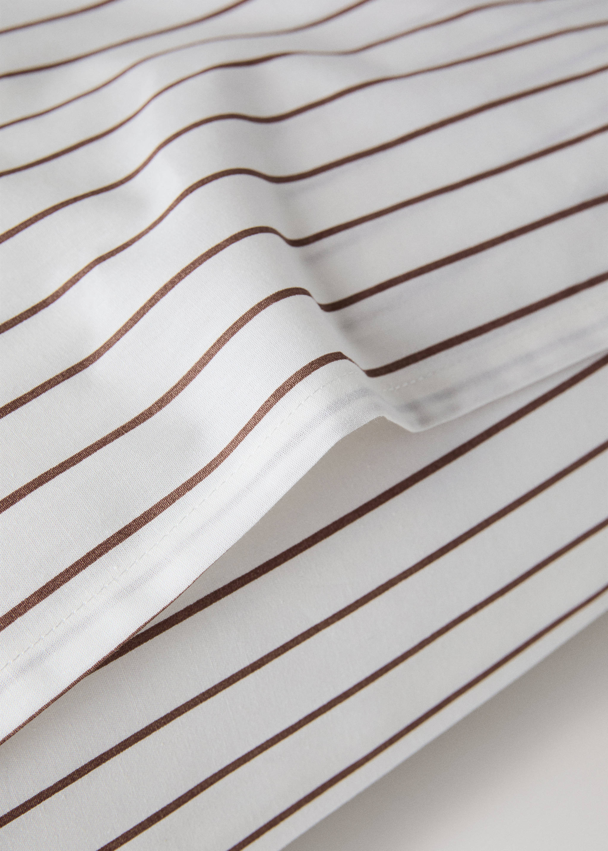 Taie d’oreiller 100 % coton percale à rayures 60 x 60 cm - Détail de l'article 1