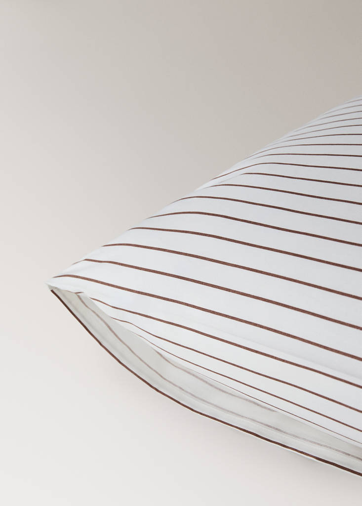 100% cotton percale striped pillowcase 60x60 cm - thumbnail 4