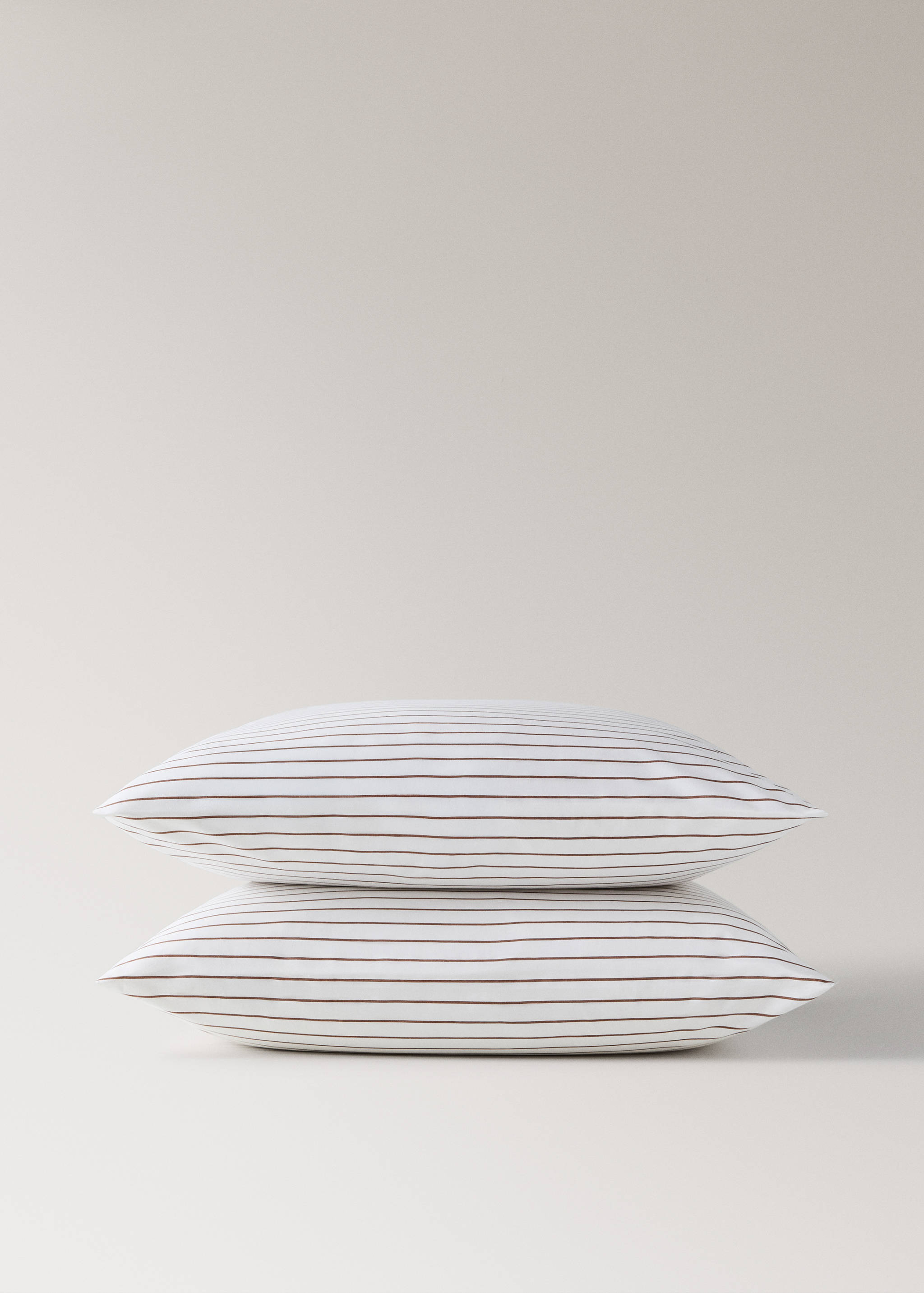 Taie d’oreiller 100 % coton percale à rayures 60 x 60 cm - Détail de l'article 3