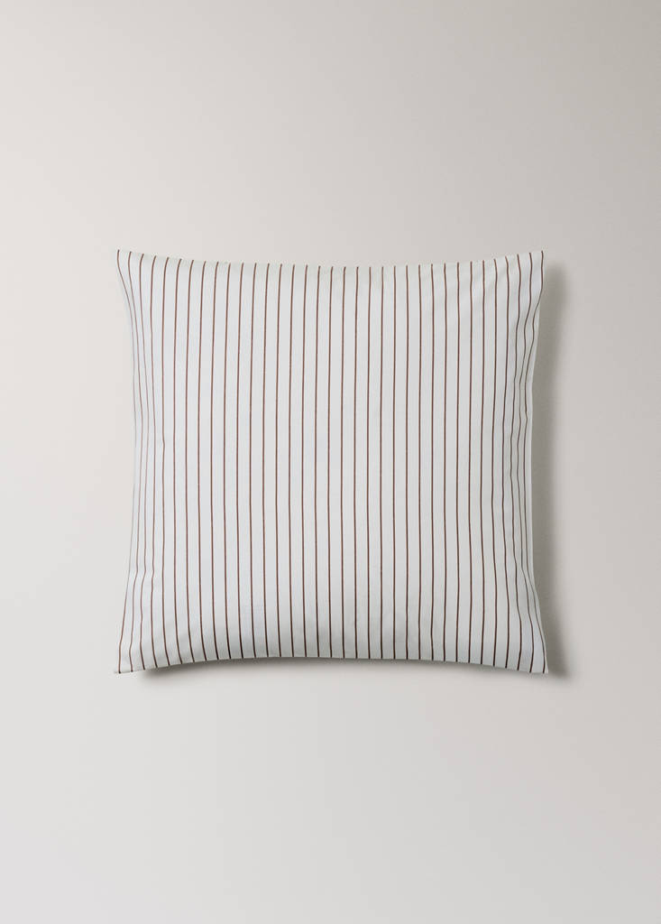 100% cotton percale striped pillowcase 60x60 cm - thumbnail 2