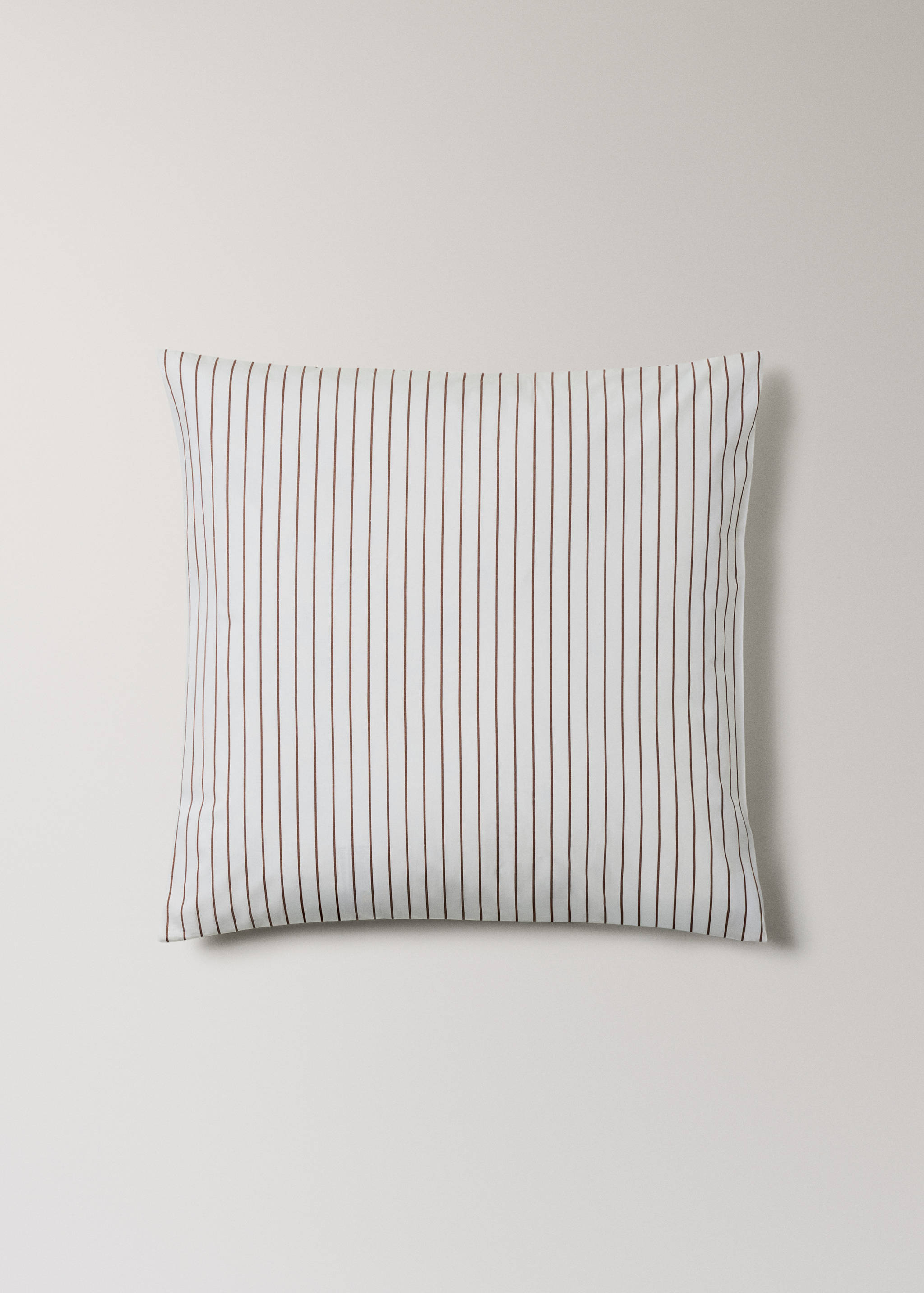 Taie d’oreiller 100 % coton percale à rayures 60 x 60 cm - Article sans modèle