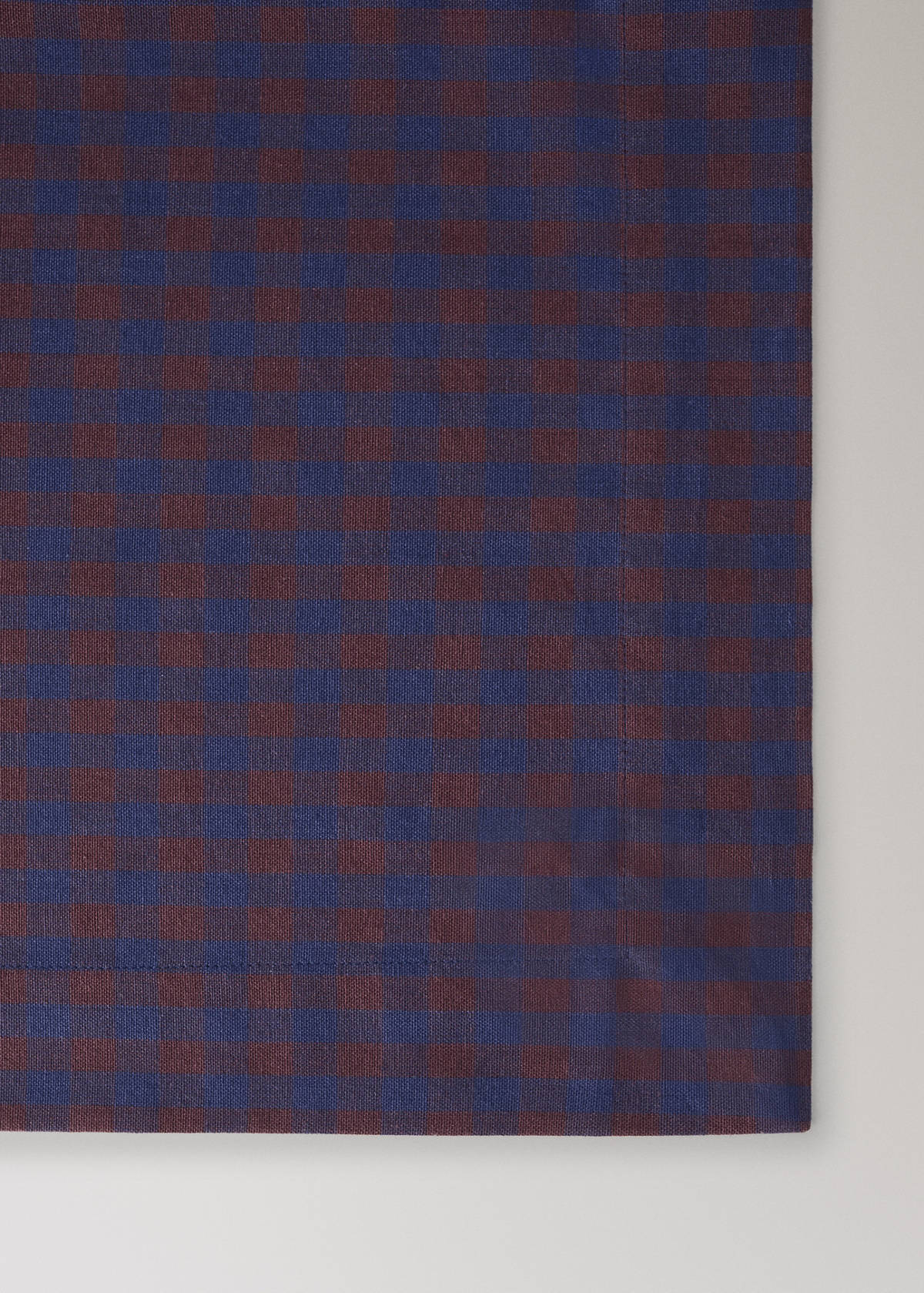 Two-tone checked cotton tablecloth for 2 to 4 people — Indigo Blue