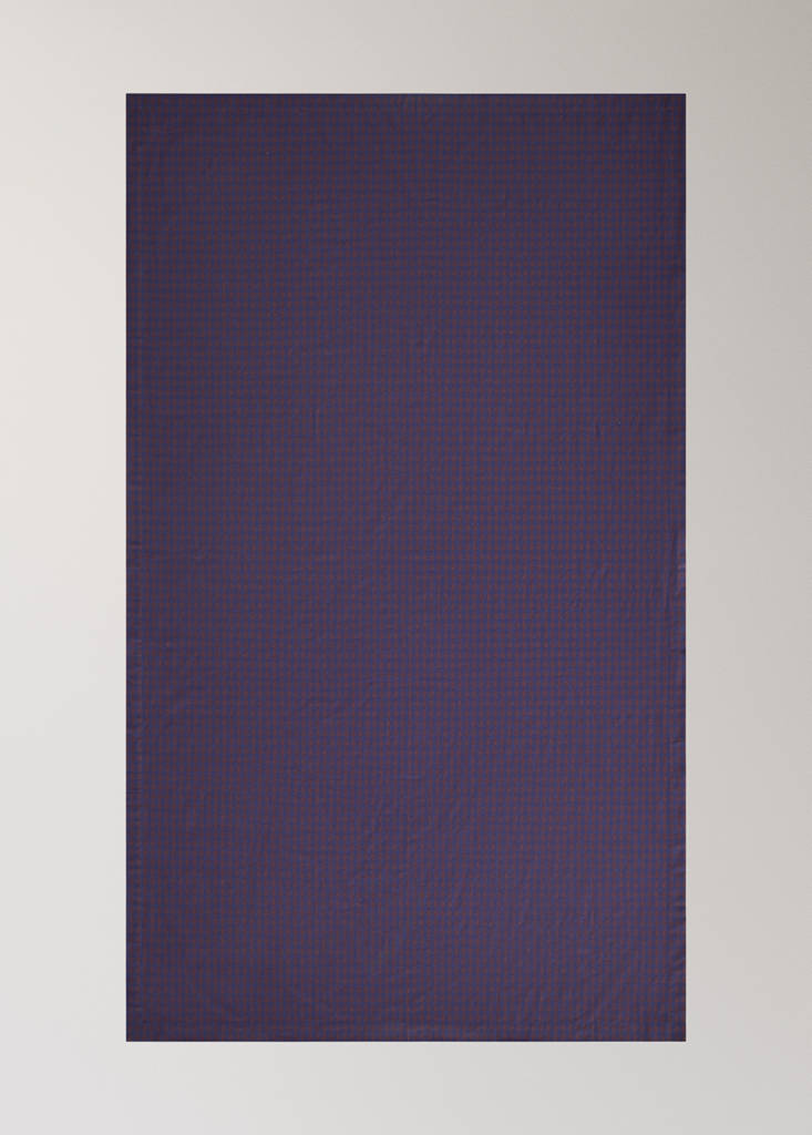 Two-tone checked cotton tablecloth for 2 to 4 people — Indigo Blue