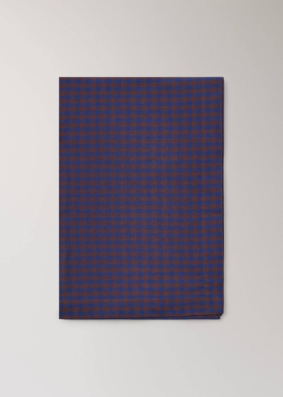 Two-tone checked cotton tablecloth for 2 to 4 people — Indigo Blue