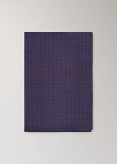 Two-tone checked cotton tablecloth for 2 to 4 people — Indigo Blue 7
