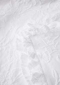 Tagesdecke aus Baumwolljacquard mit Blumenmuster und Volant, Bett 180/200 cm — Weiß 3