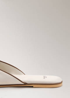 Contrast piping open-back slippers — Ivory White 2