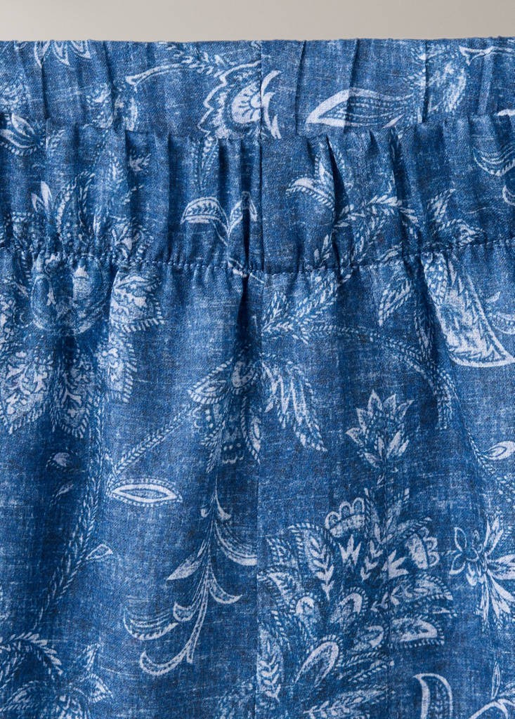 Printed pyjama trousers with piping — Navy