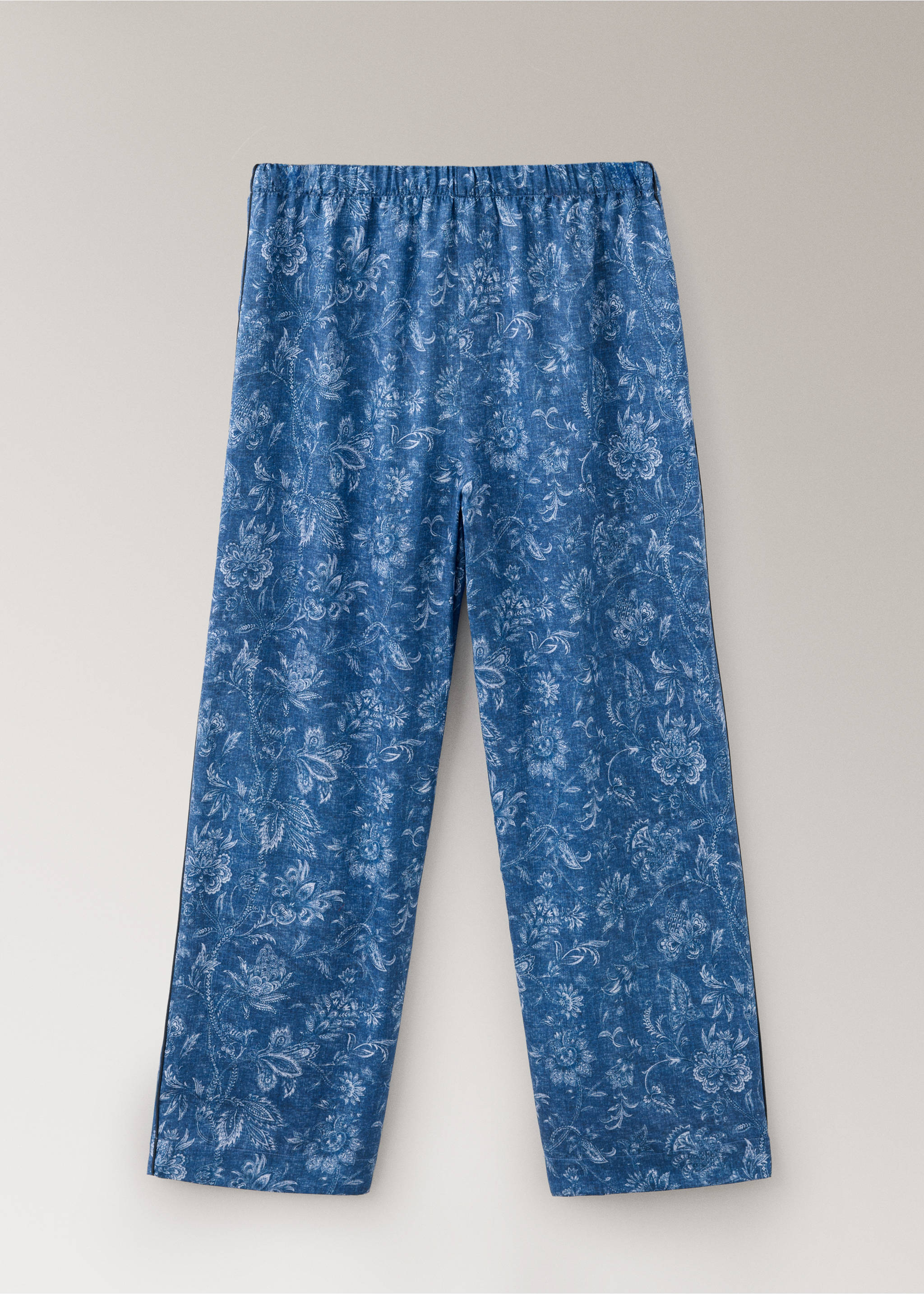 Printed pyjama trousers with piping - Article without model, Navy. Ref: 37052933-00.