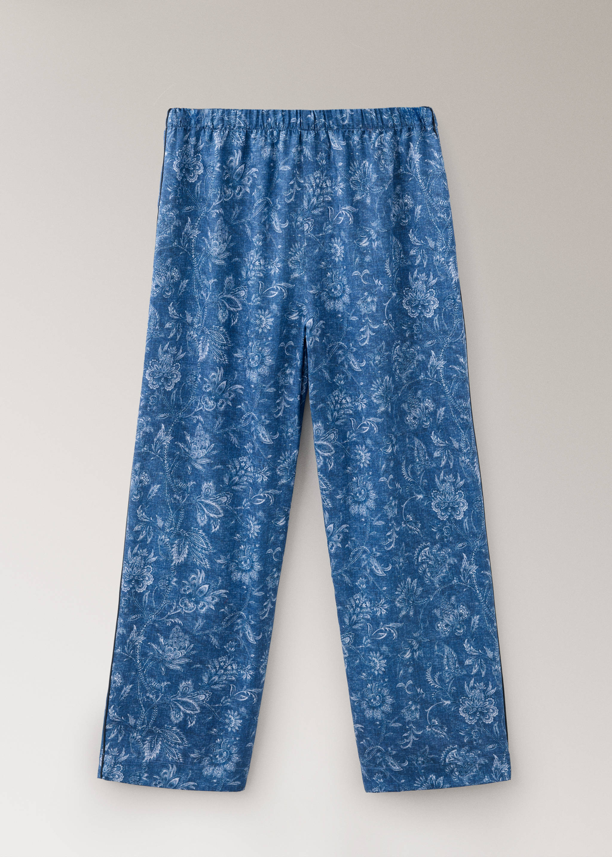 Printed pyjama trousers with piping - Article without model