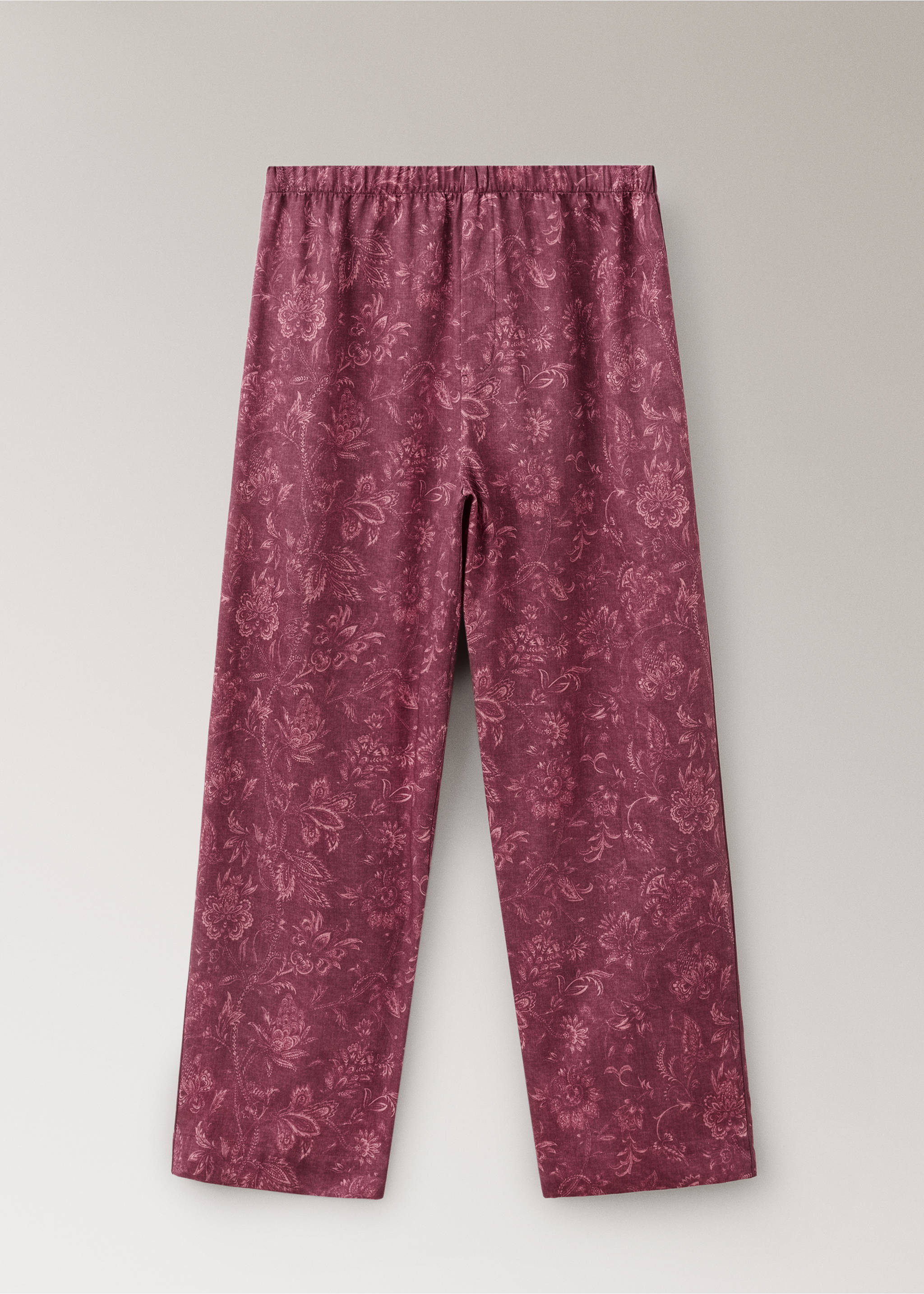 Printed pyjama trousers with piping - Article without model, Burgundy. Ref: 37052933-00.