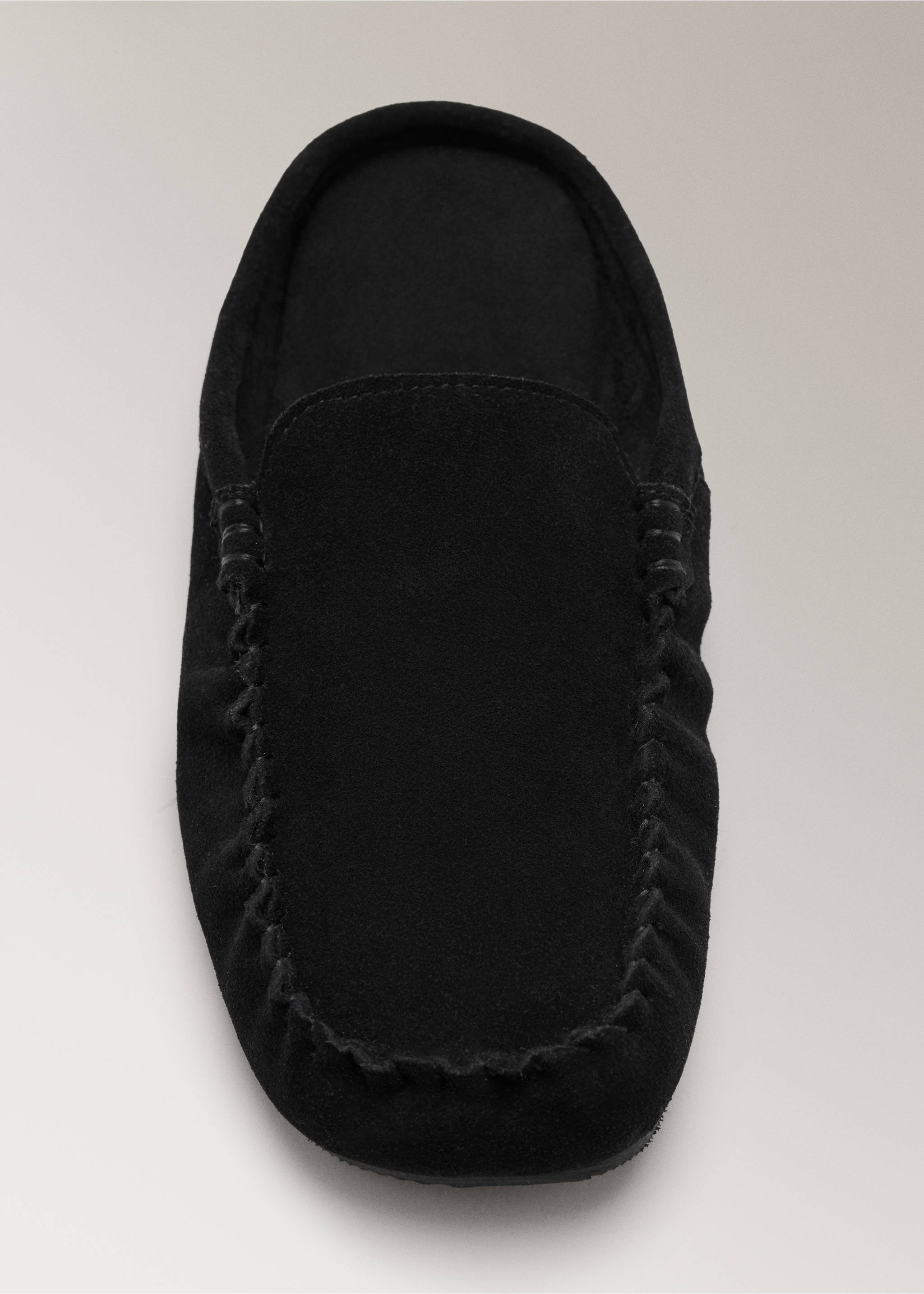 Backless suede loafer - Details of the article 2, Black. Ref: 37052937-00.