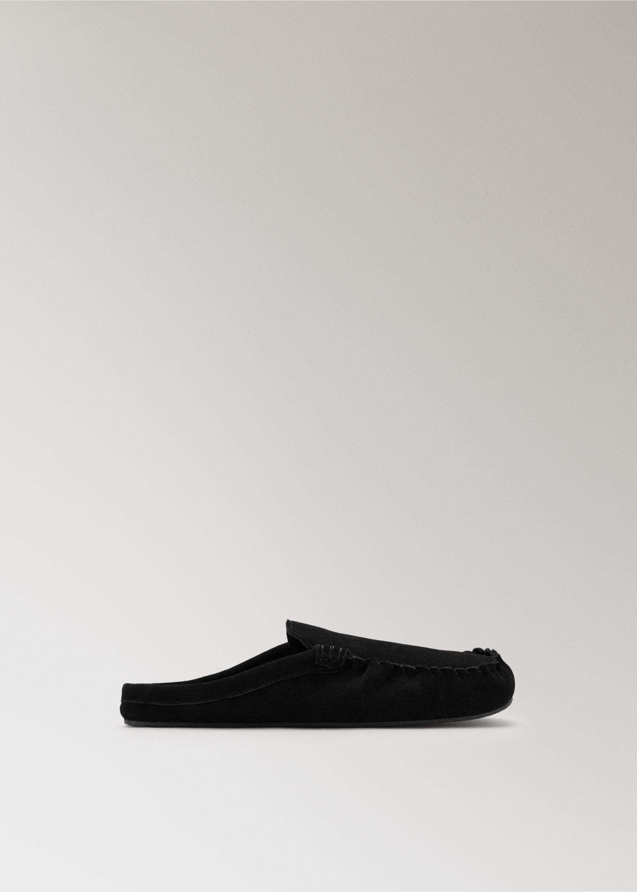 Backless suede loafer - Article without model, Black. Ref: 37052937-00.