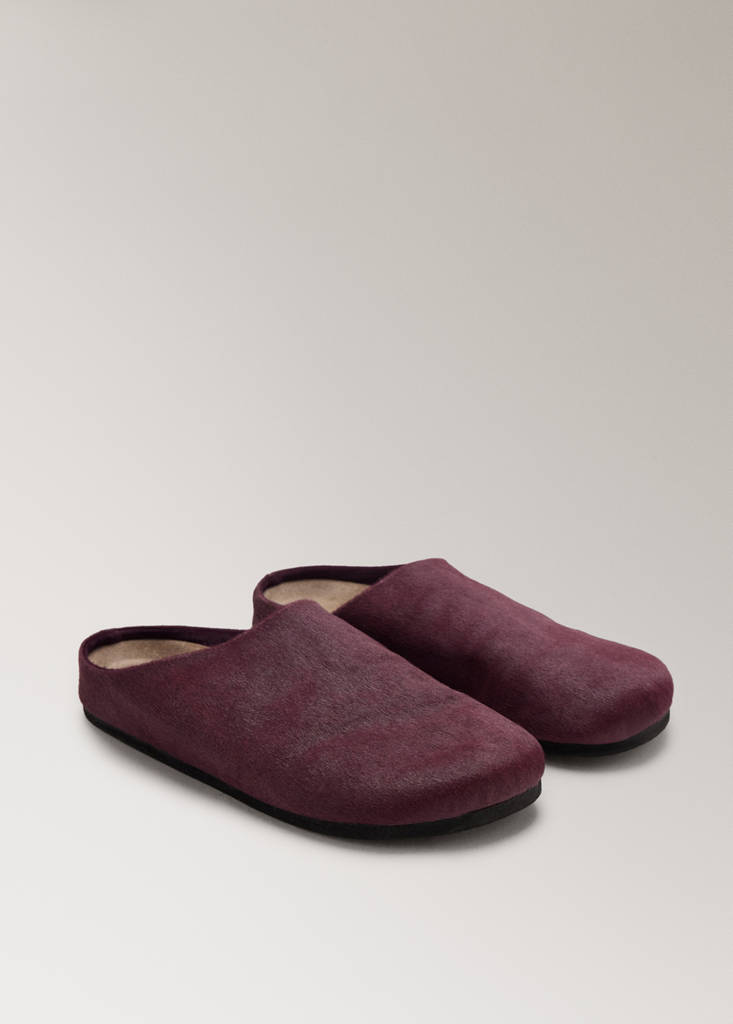Felt clog slippers — Burgundy